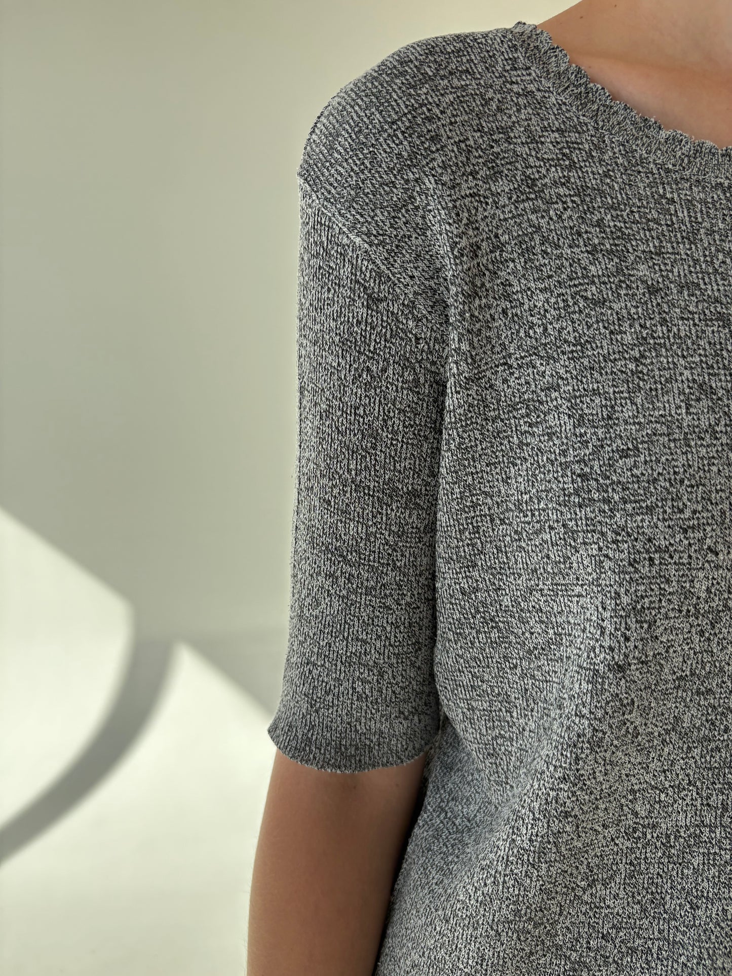 Top din jerse extrafin din mix de lana și elastan