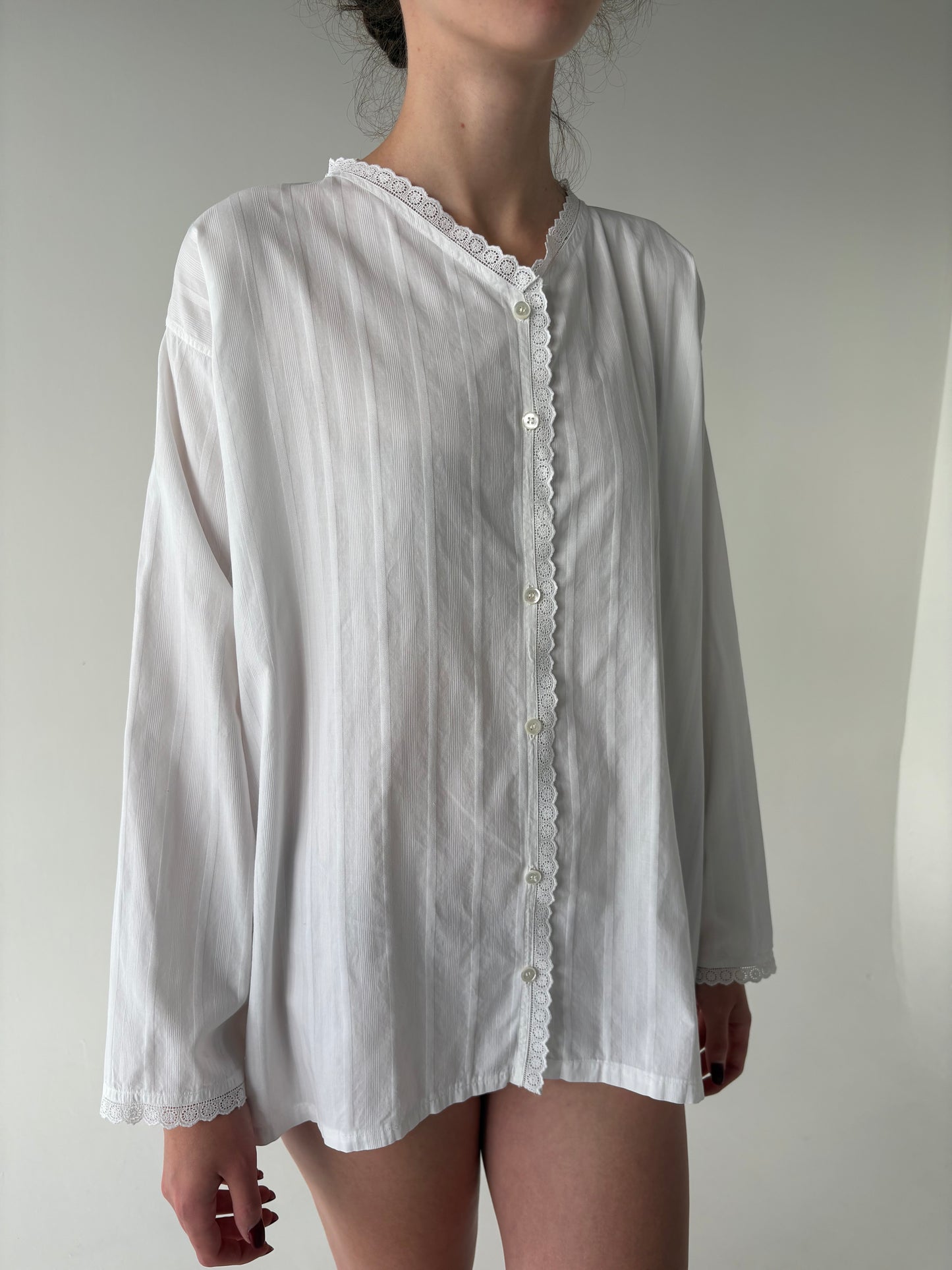 Cămașa vintage din poplin excepțional texturat în croi oversized