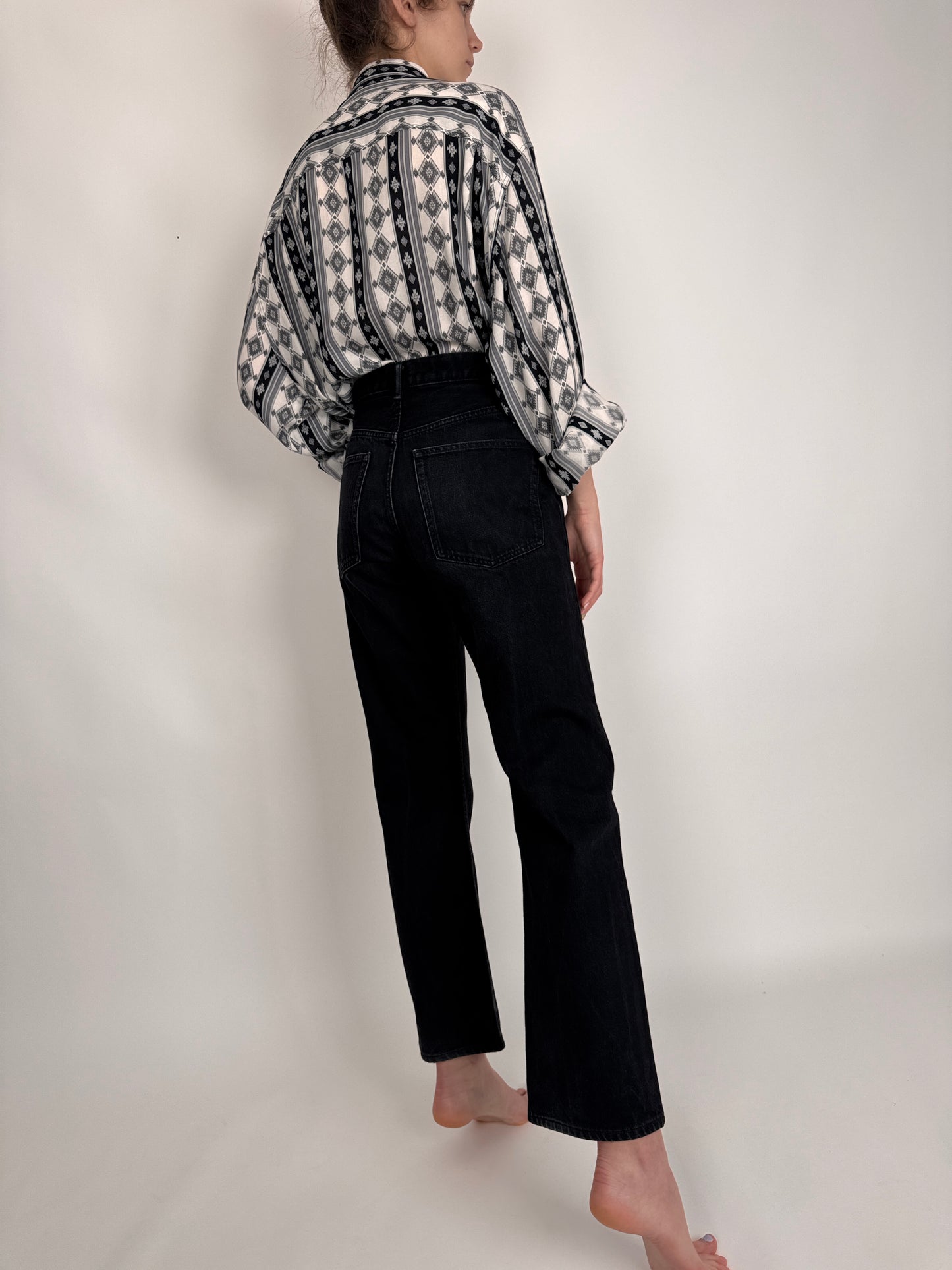 Jeanși premium cu talie ultra înaltă dark wash