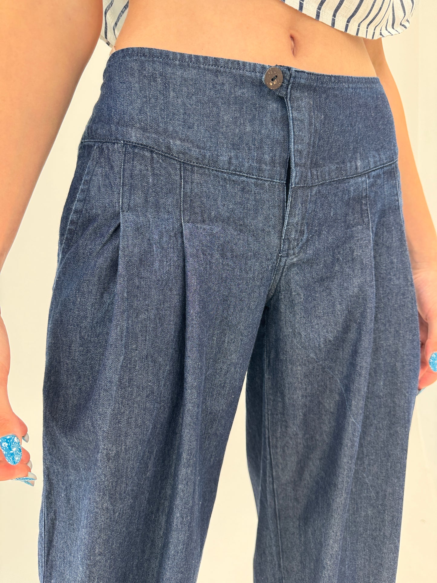 Jeans baloon de vară ultra confort din bumbac subțire excepțional în croi chic