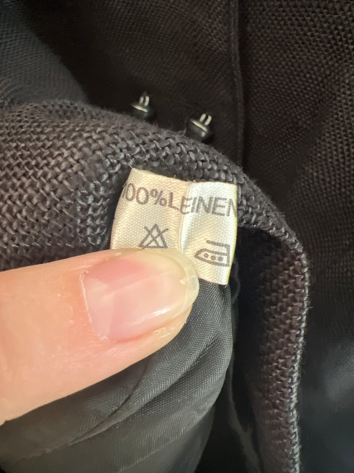Sacou vintage cambrat din pânză de in și nasturi bijuterie