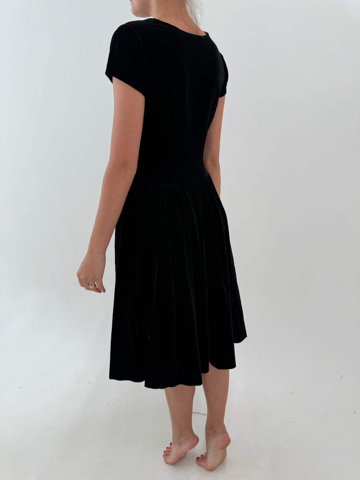 LBD old vintage anii 50 din catifea excepțională de bumbac de colecție