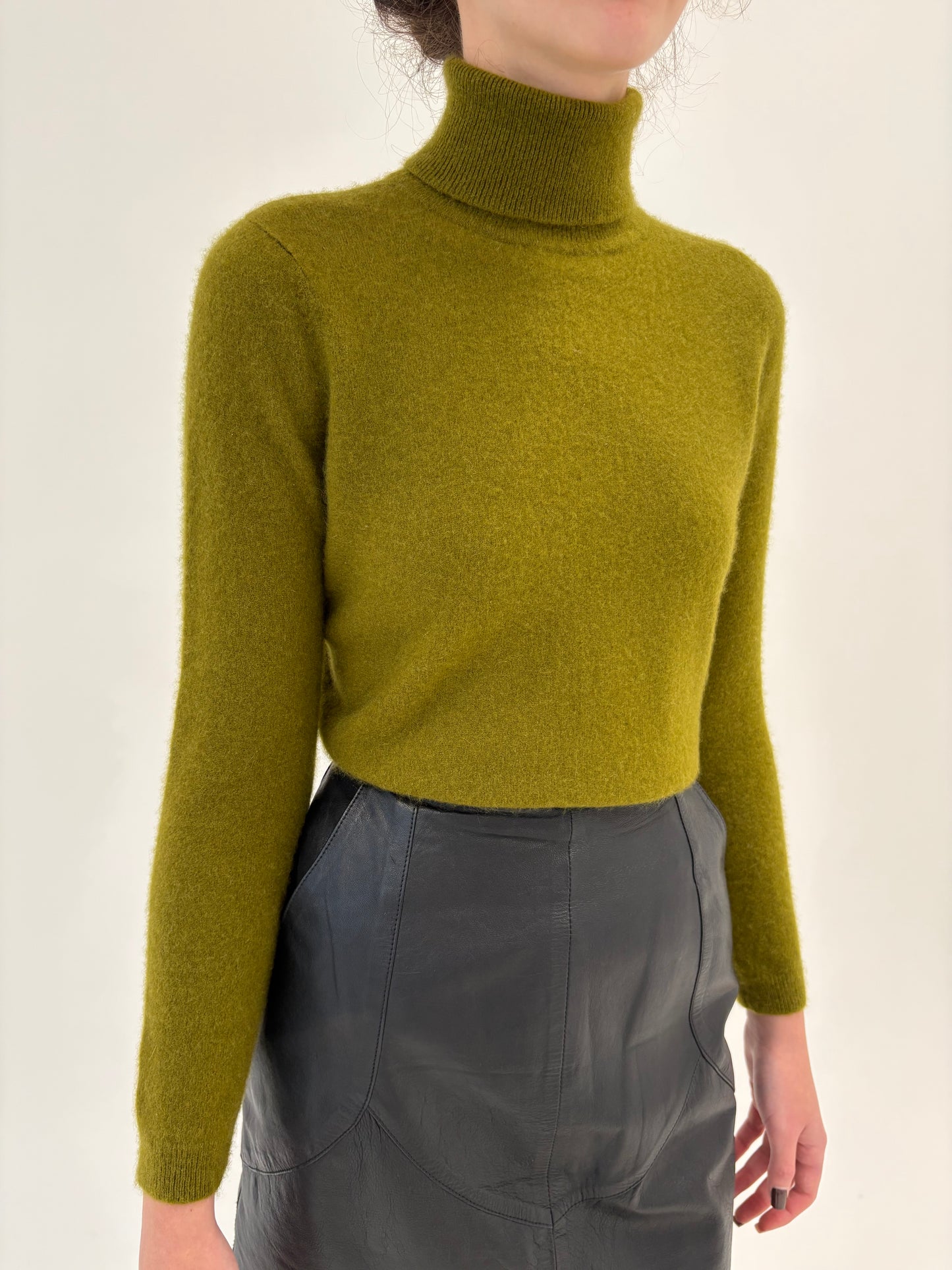 Maleta petite din cașmir multiply seaweed green