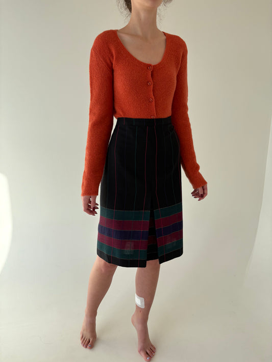 Fustă cu talie ultra înaltă din lana extrafina în culori superbe