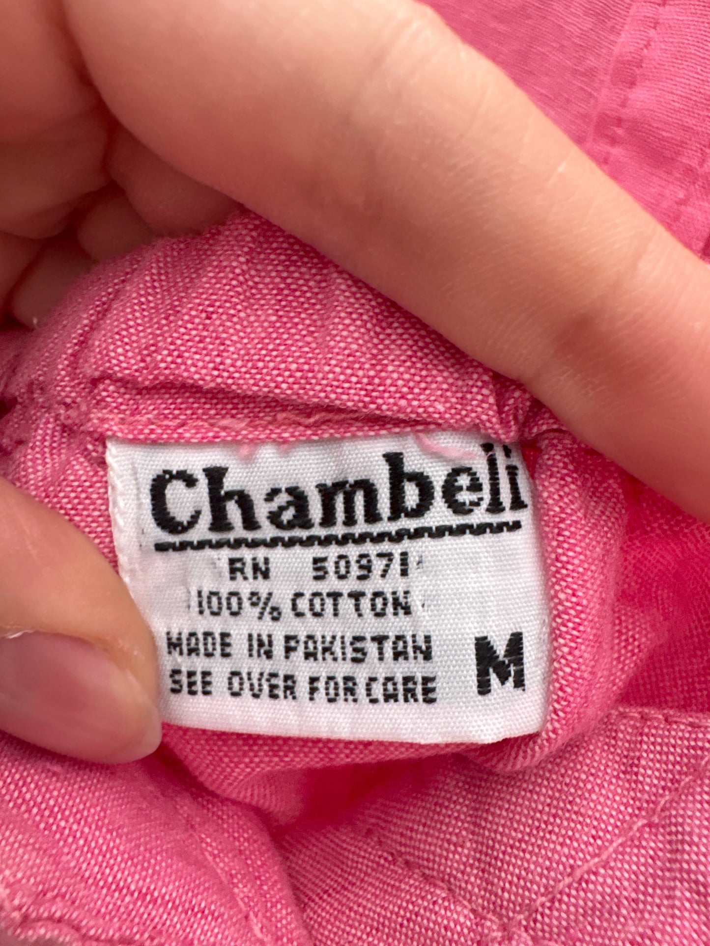 Corsaj vintage cu broderie anglaise Barbie pink din pânză premium de bumbac