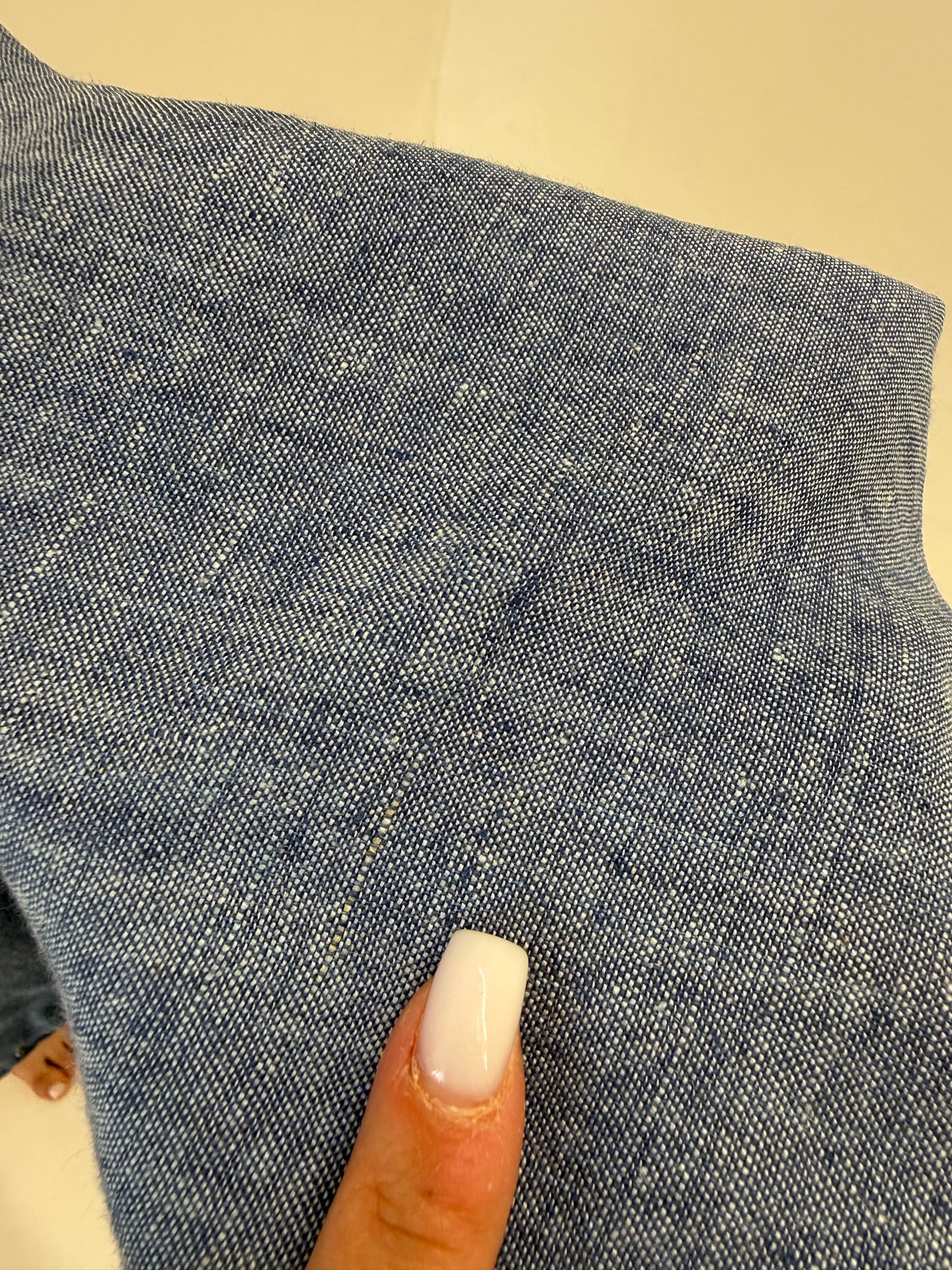 Pantaloni tall din in în croi evazat italiniesti jeans blue