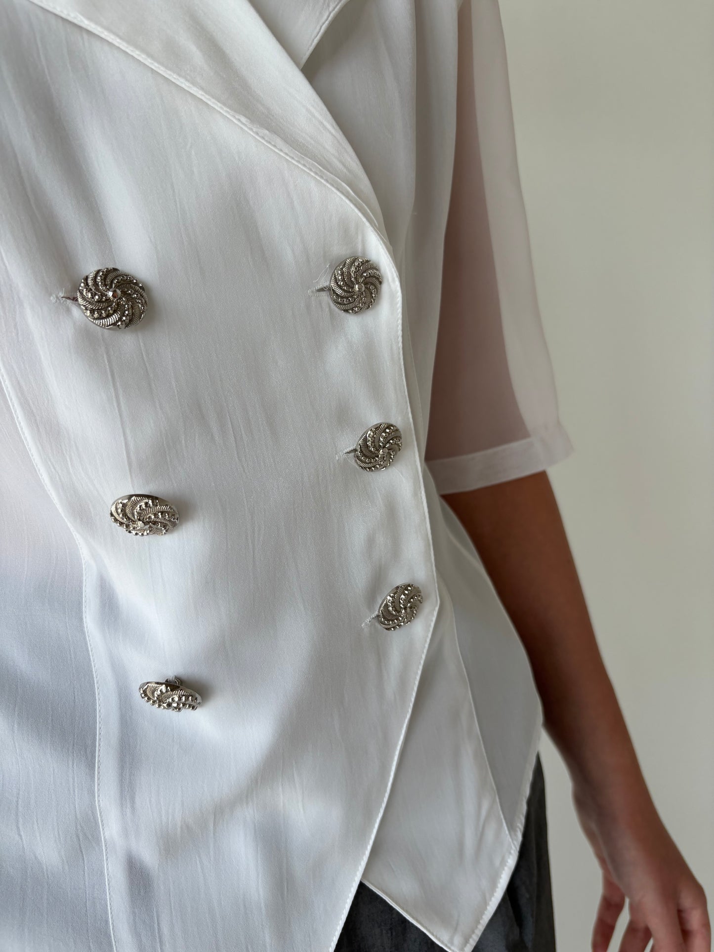 Cămașa vintage elegantă tip sacou cu talie ușor reglabilă la spate