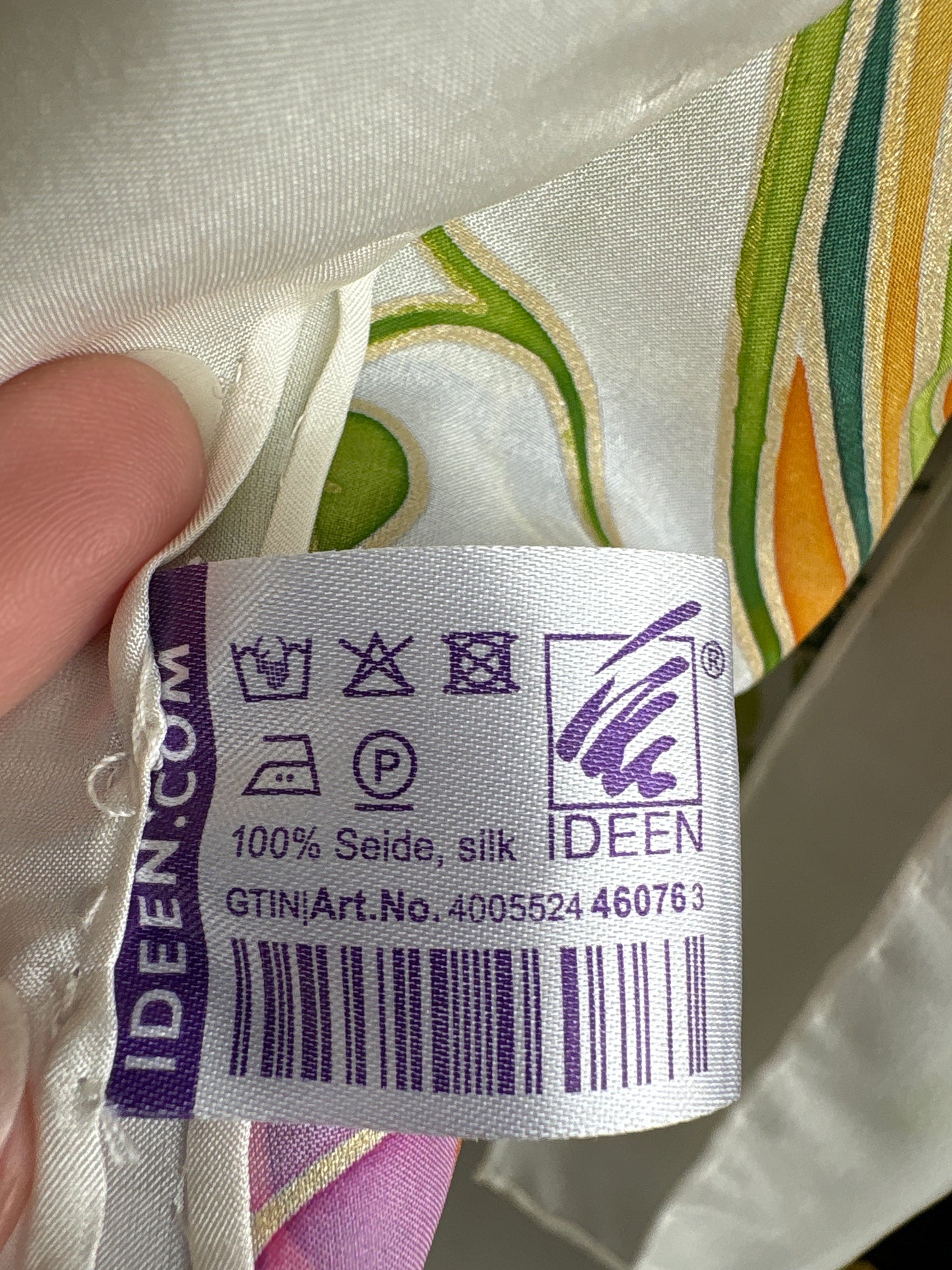 Eșarfă din mătase naturală cu print organic