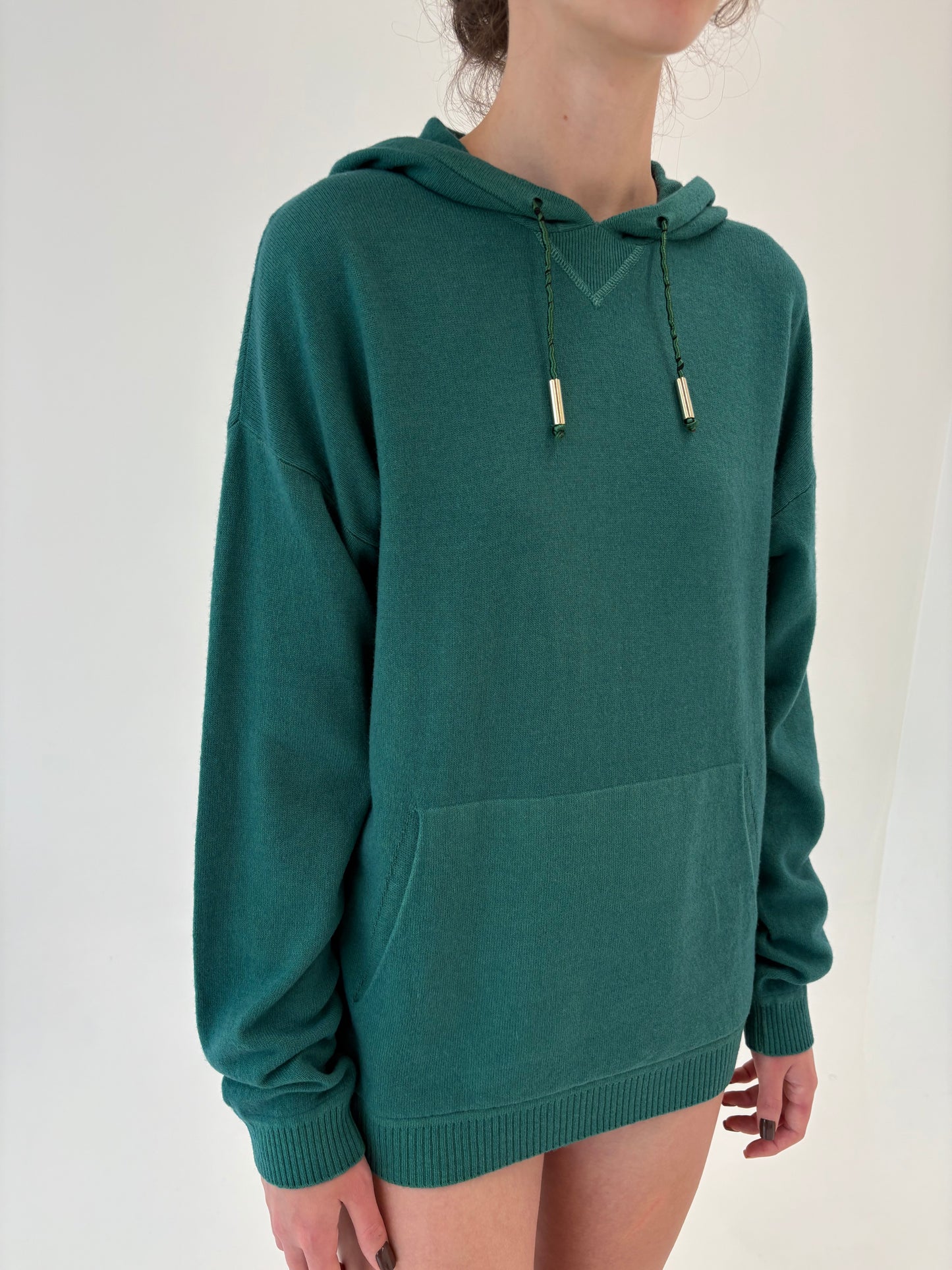 Hanorac pine green din lana extrafina de gramaj mare