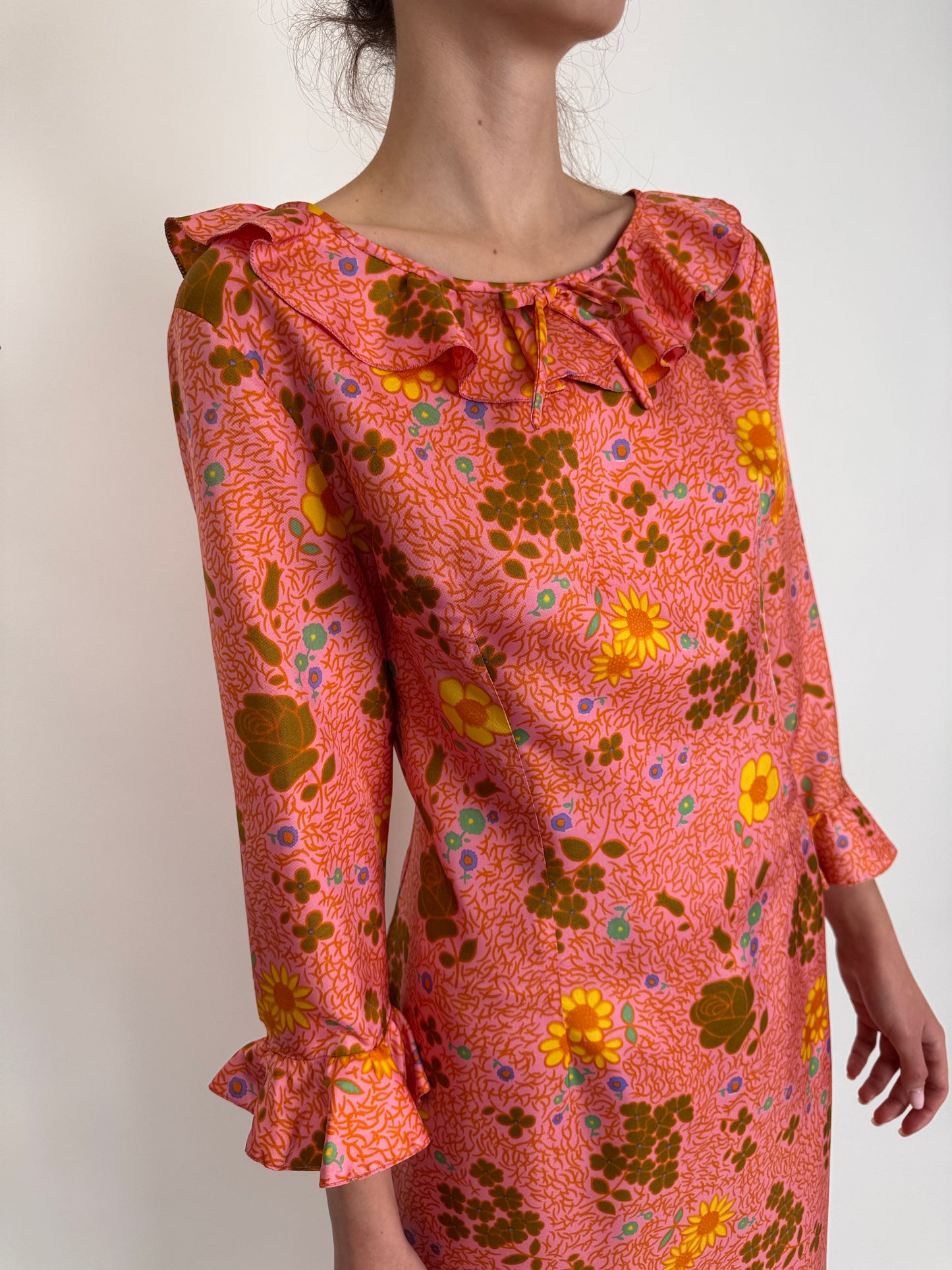 Rochie vintage superbă din mătase naturală texturată