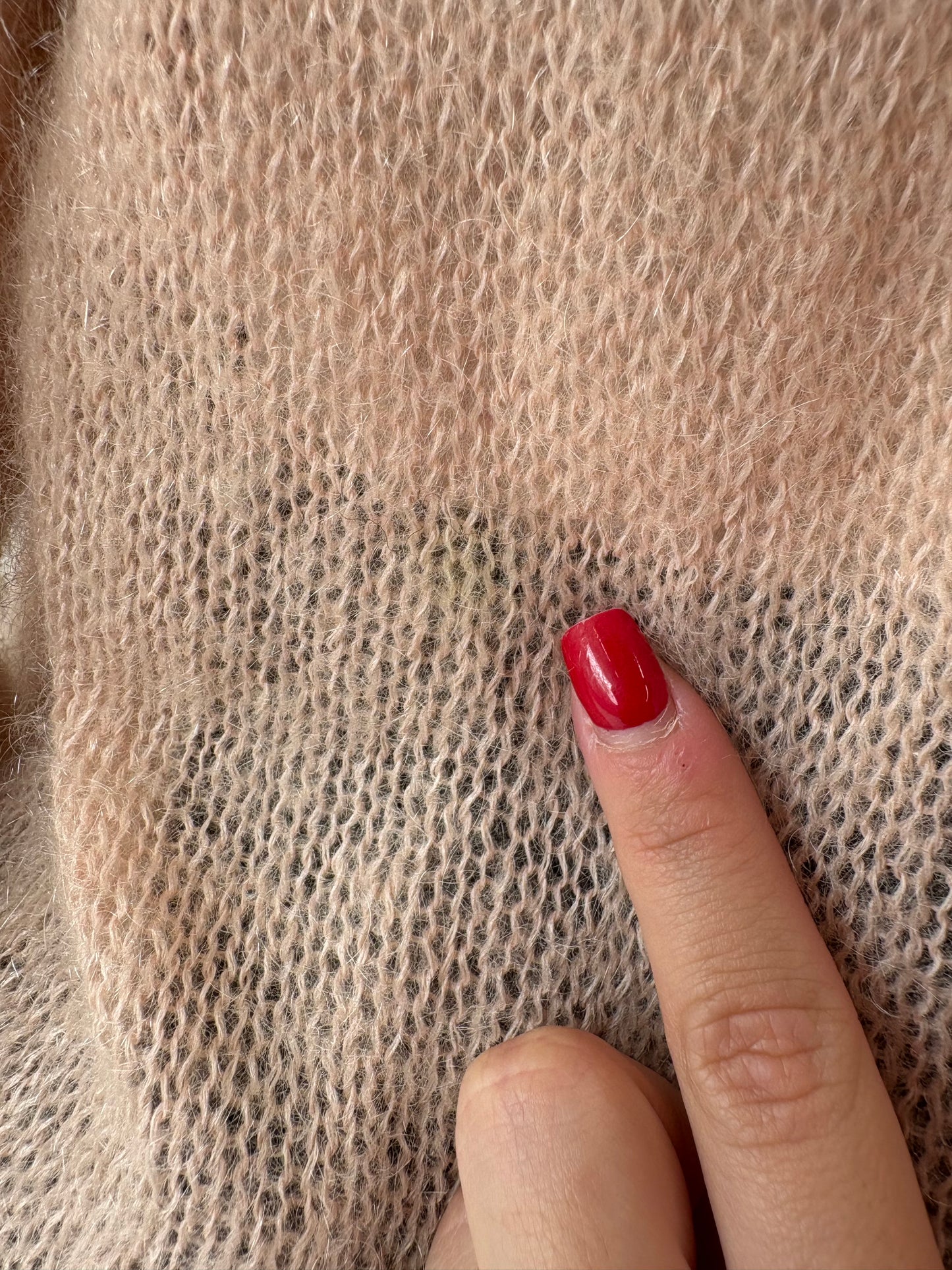 Cardigan italian vintage din baby mohair light salmon pink