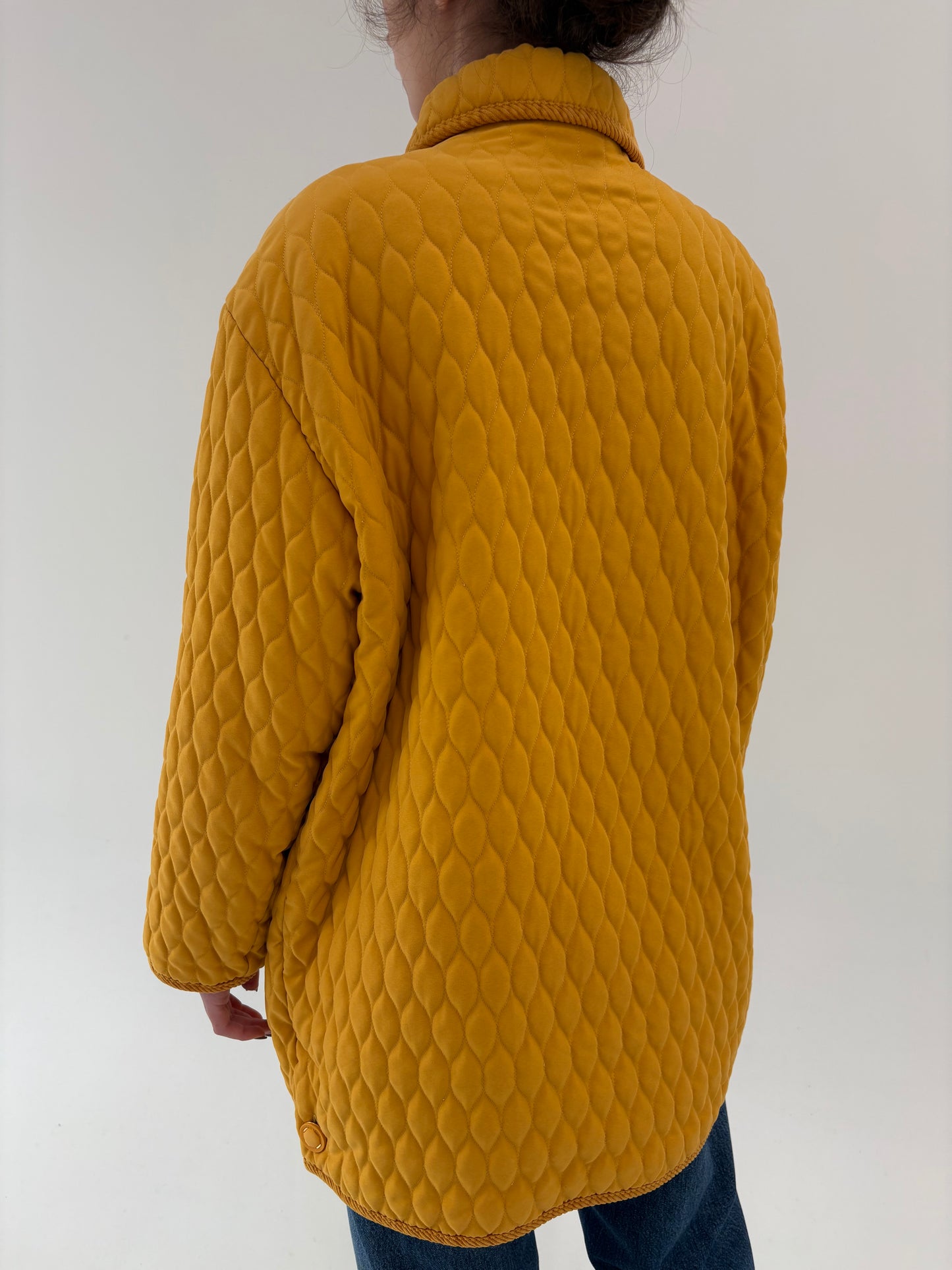 Jacheta premium matlasata saffron yellow groasă