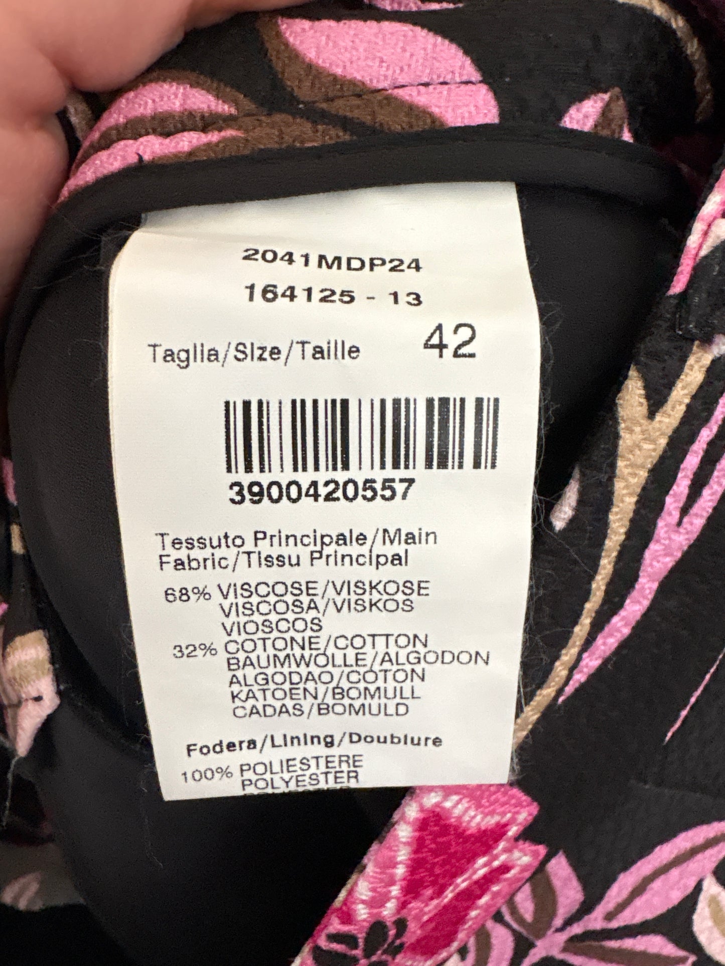 Pantaloni negri țigaretă de brand luxury MSGM din jacquard de vară