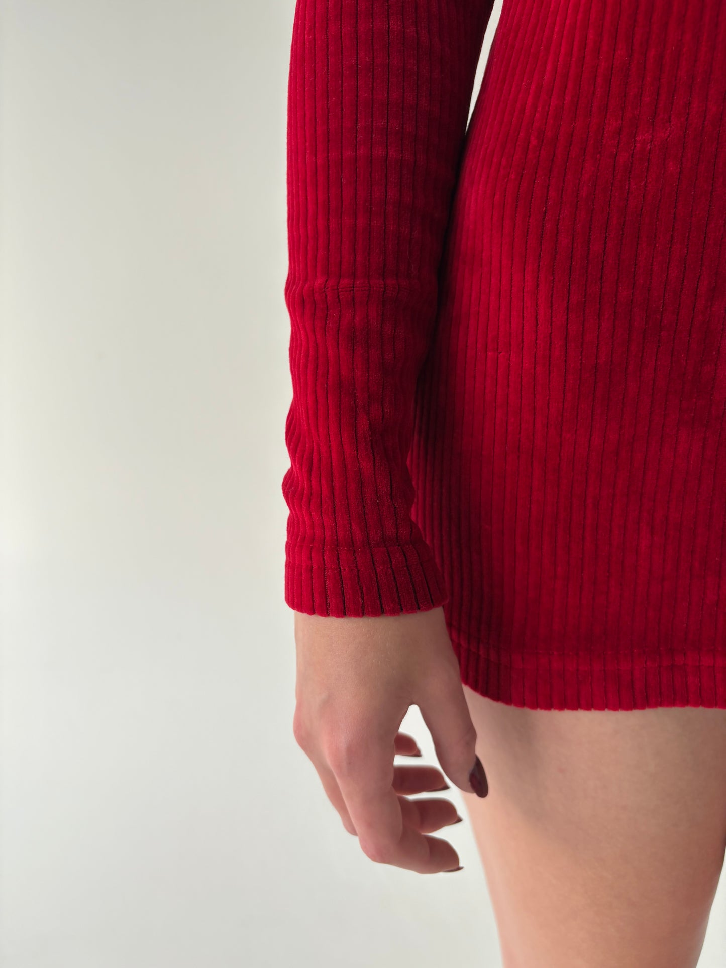 Set vintage de brand luxury Mondi by Escada din corduroy modelator cherry red