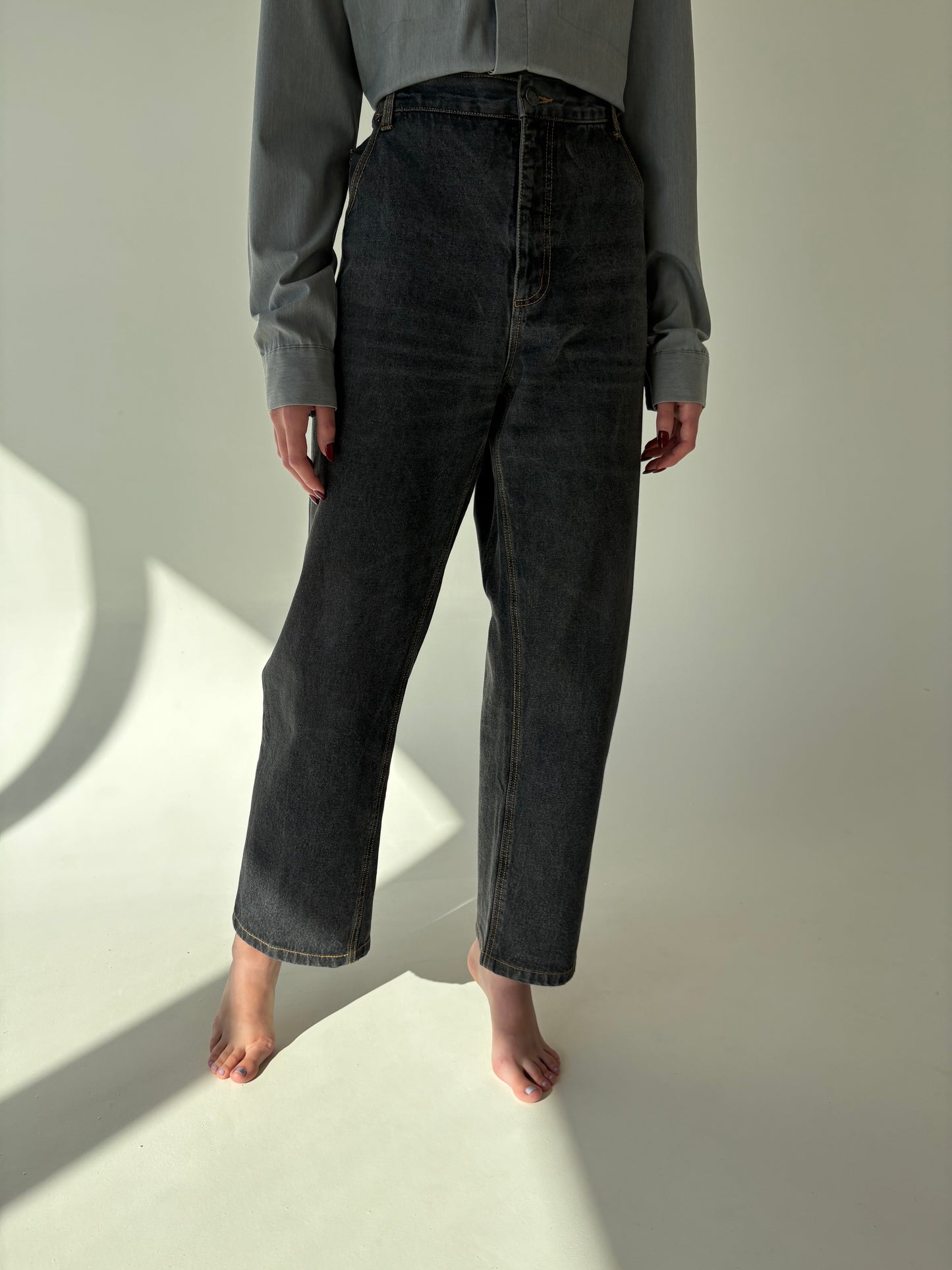 Jeans vintage premium plus size tall cu talie mai generoasă