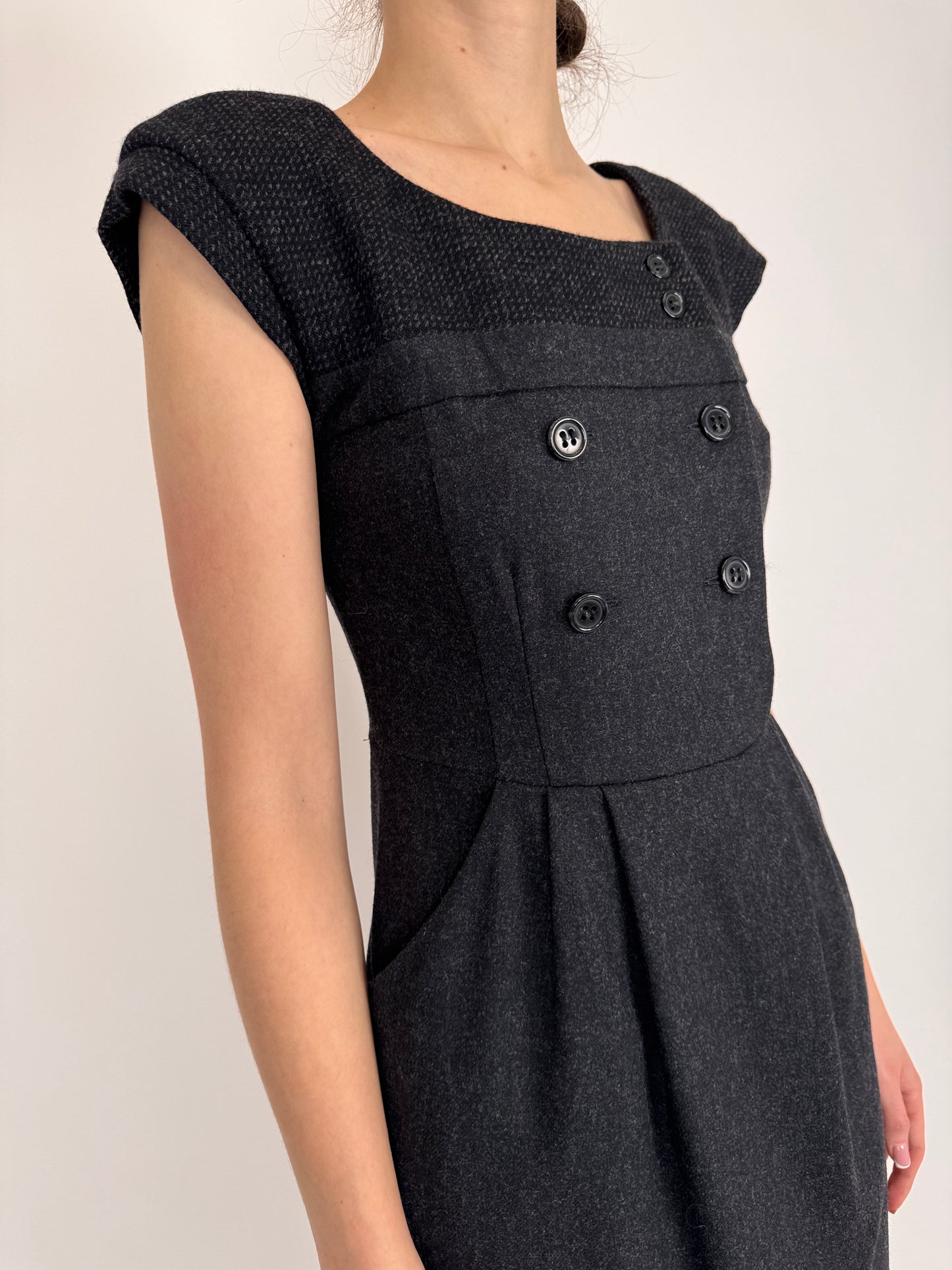 Rochie charcoal gray Max&Co by Max Mara cu talie marcată