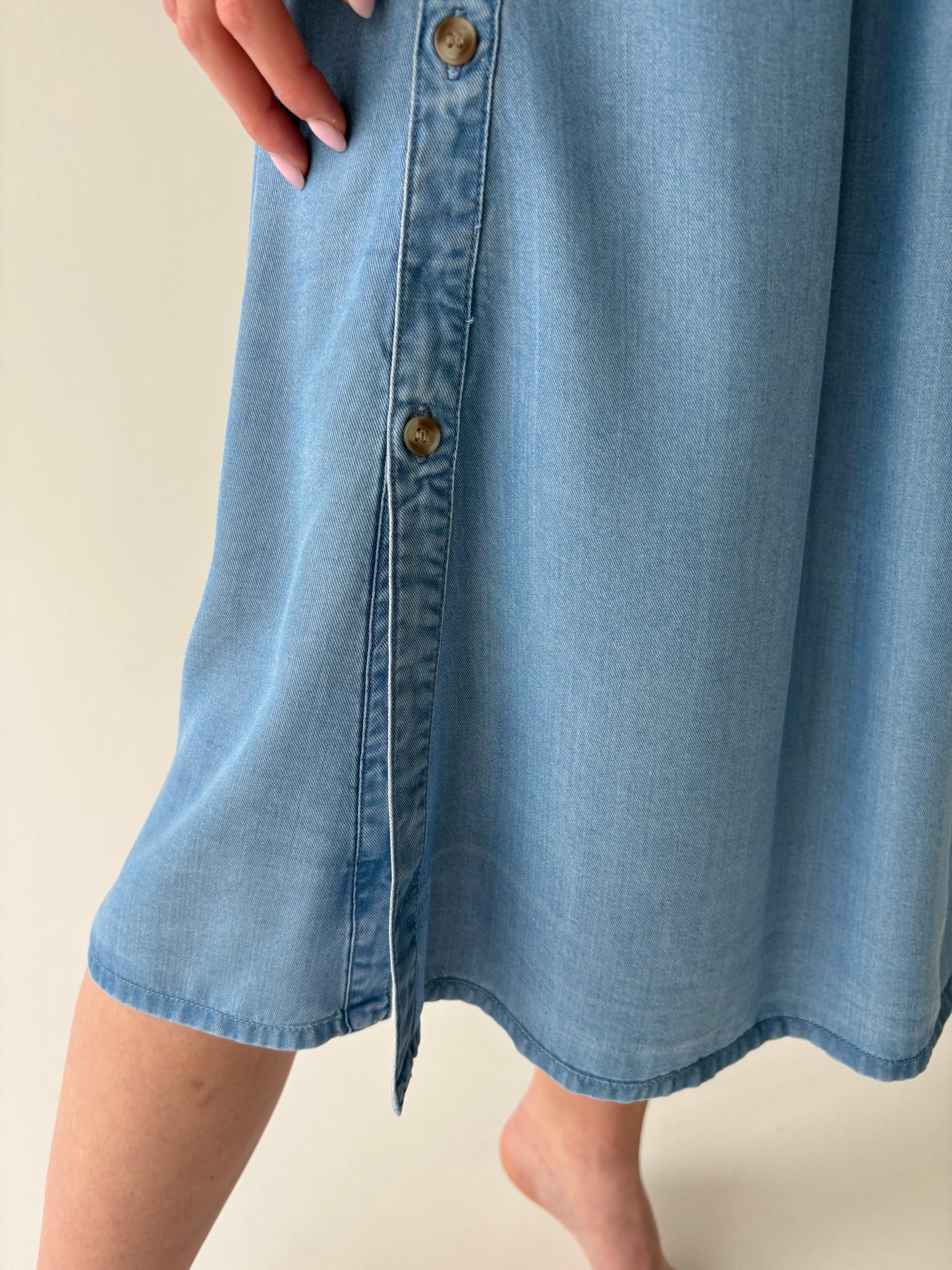Fustă din jeans super subțire de vară light wash cu talie ultra înaltă