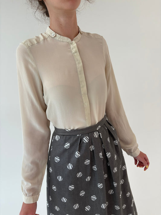 Cămașa butter nude din mătase naturală mată