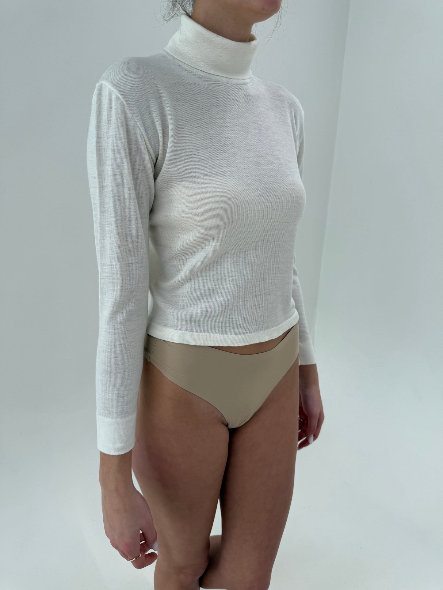 Maleta all season subțire din lana extrafina alb optic