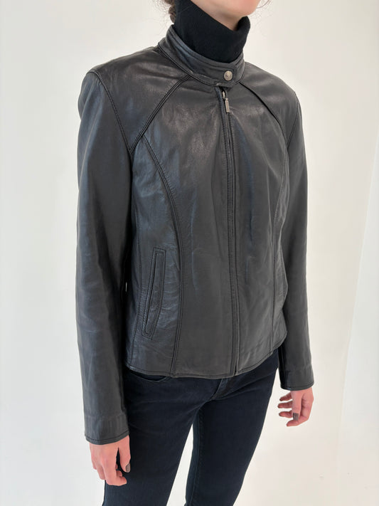 Geacă biker cambrata din piele naturală extrem de moale