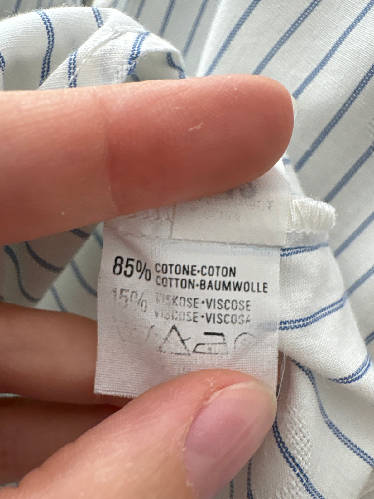 Cămașa oversized în dungi din poplin plin de bumbac cu dungi verticale albastre