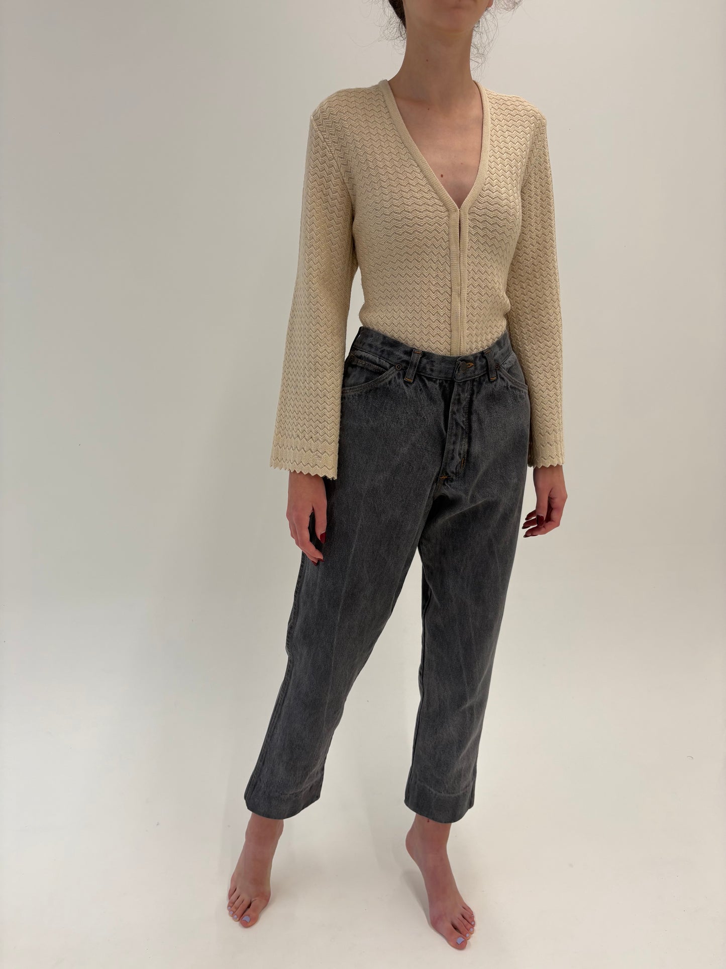 Jeans vinatge cu talie ultra înaltă mom fit