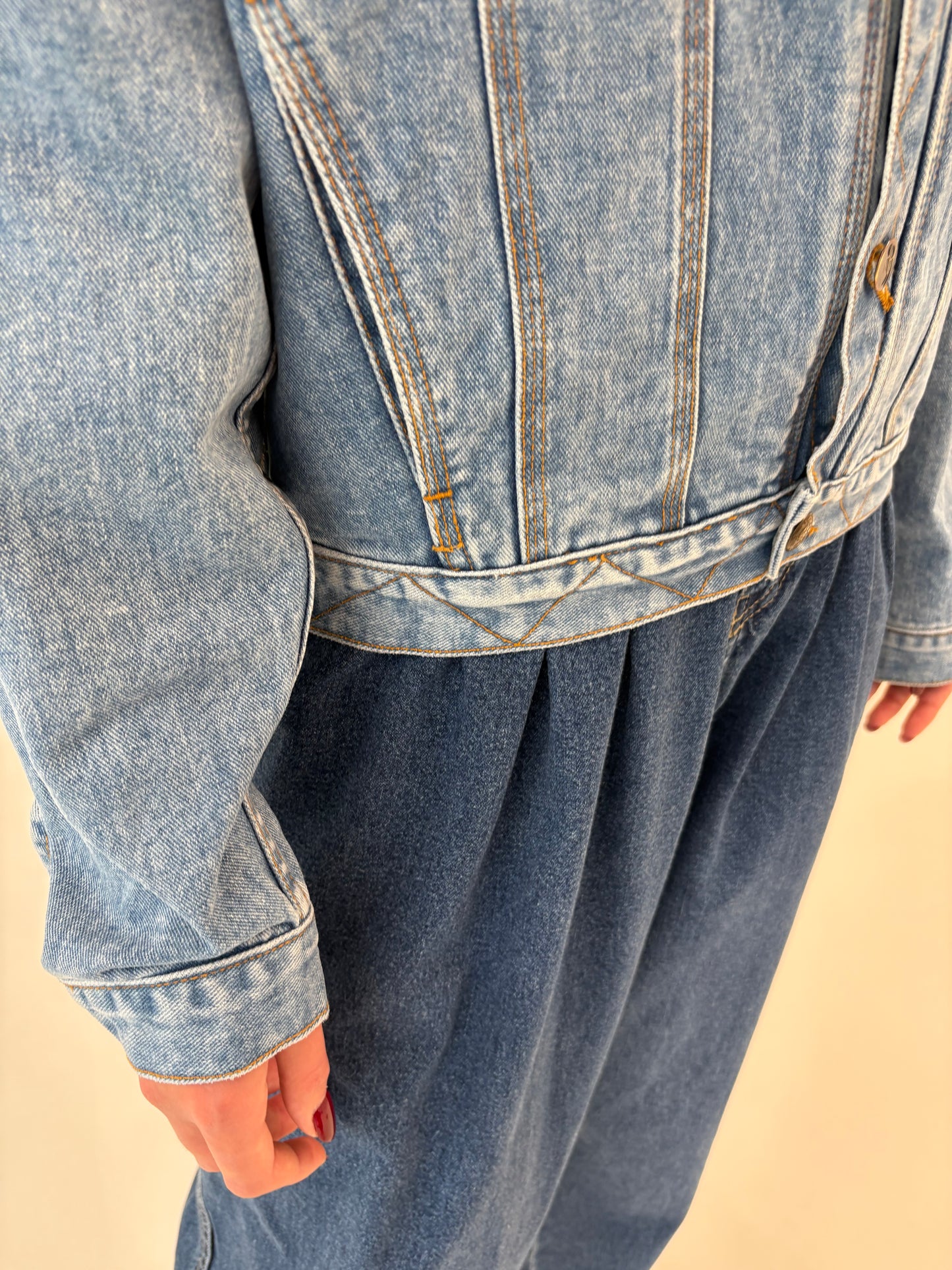 Geacă old vintage din jeans structurat anii 80