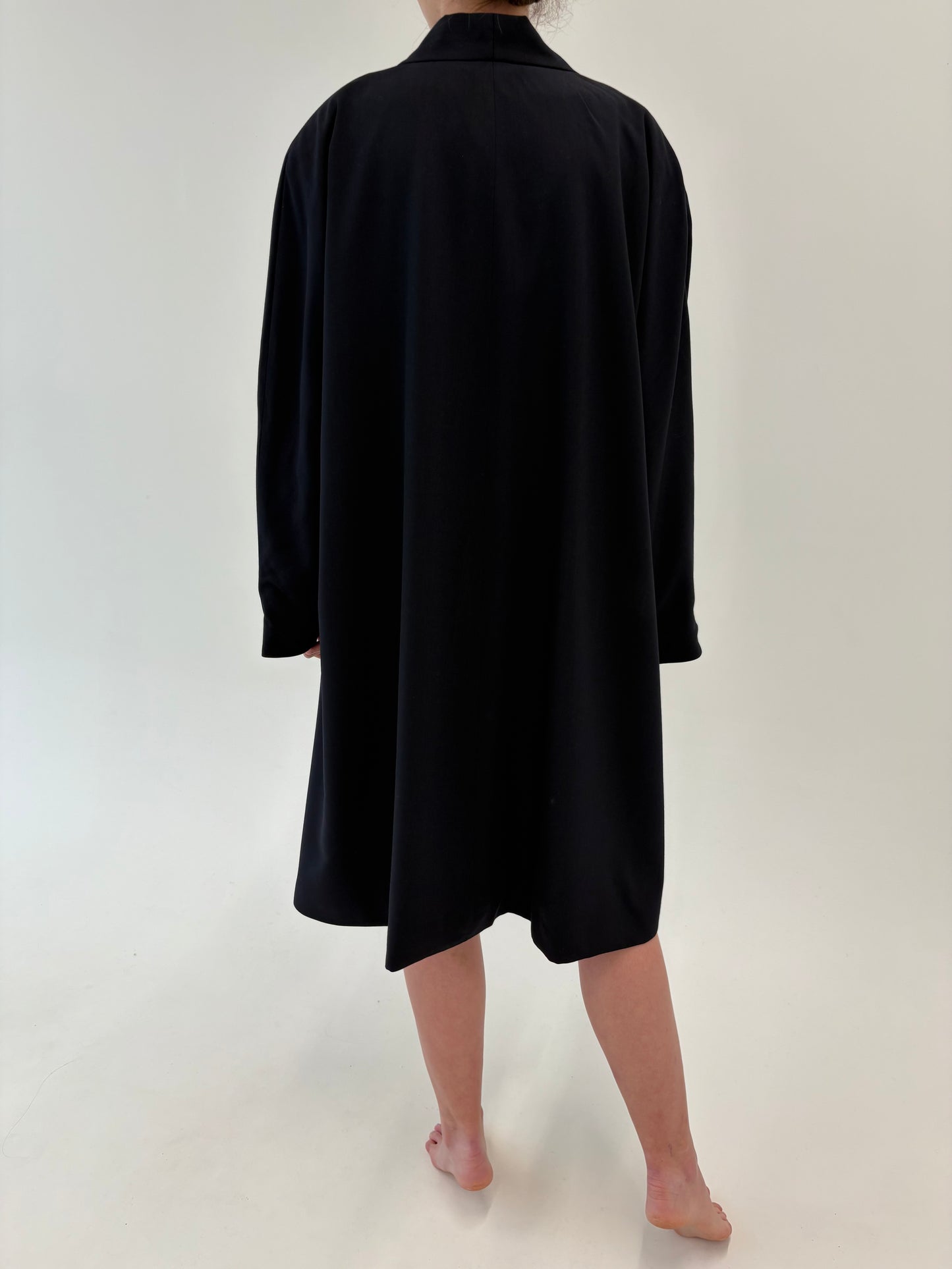 Pardesiu vintage în stil Balenciaga din lana extrafina Navy blue
