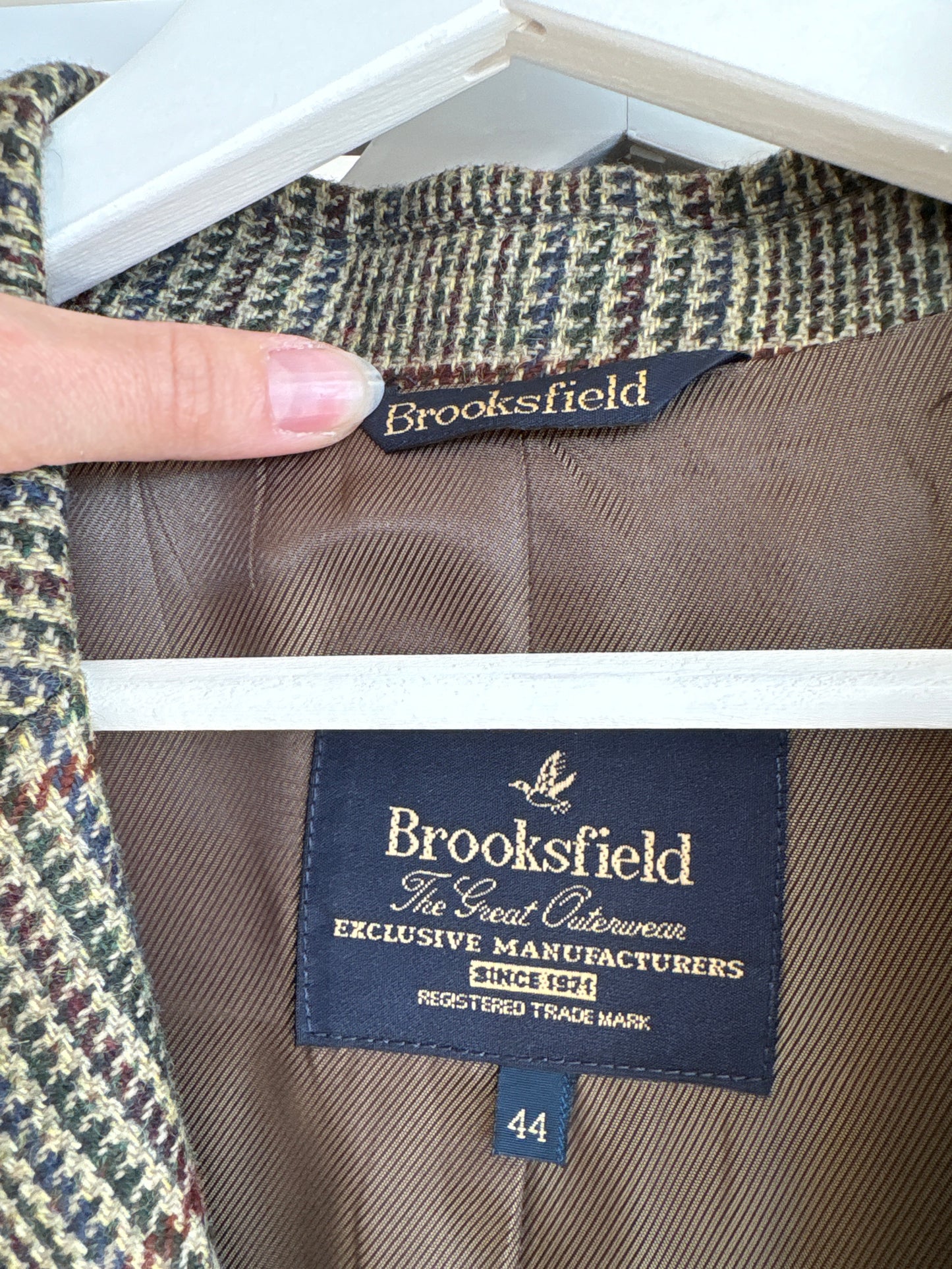 Sacou camel din tweed excepțional de lana plină în carouri