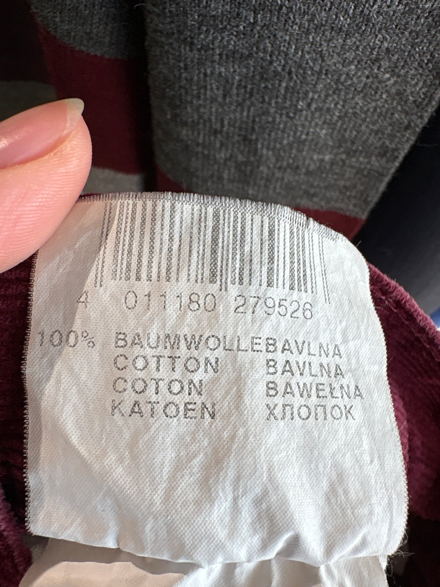 Pantaloni burgundy tall din corduroy