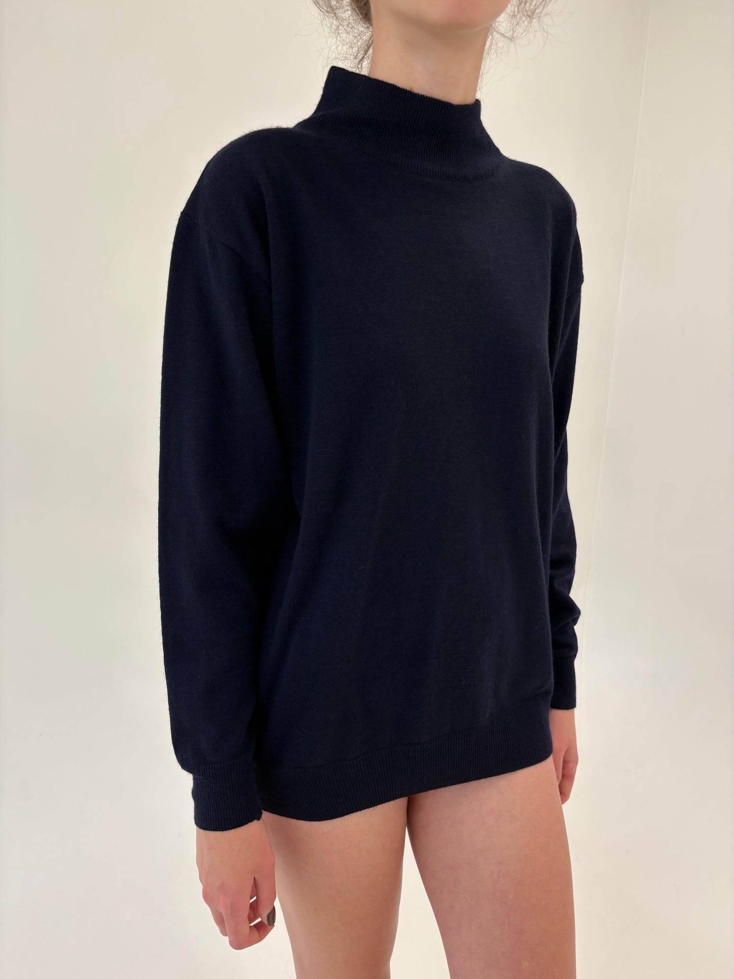 Maleta Navy blue petite din lana extrafina