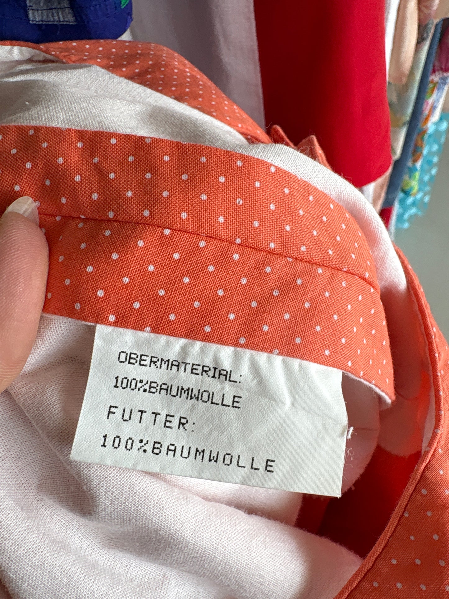 Rochie vintage din pânză de bumbac cu buline cu corsaj și buzunare