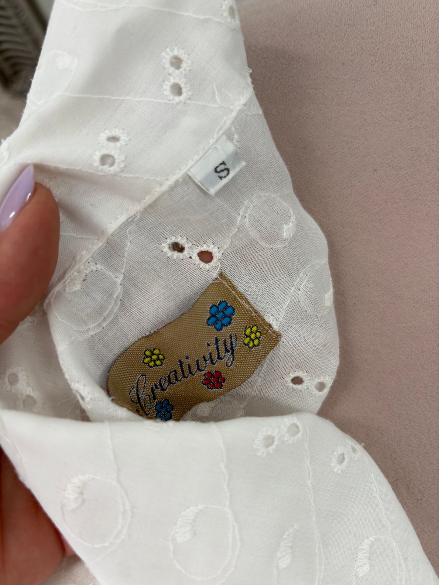 Cămașa vintage ușor cambrata integral broderie anglaise