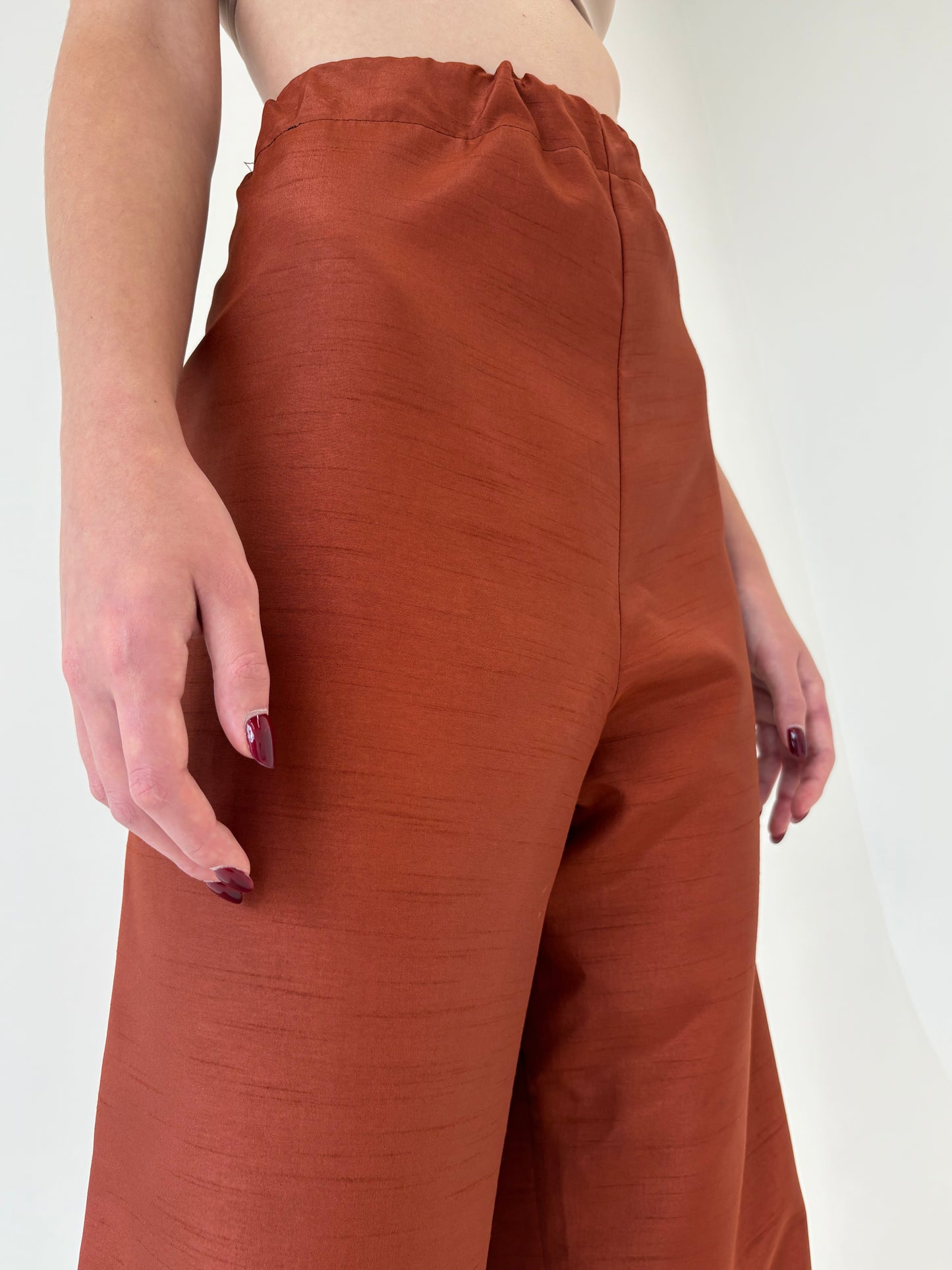 Set vintage rust orange din tafta groasă texturată