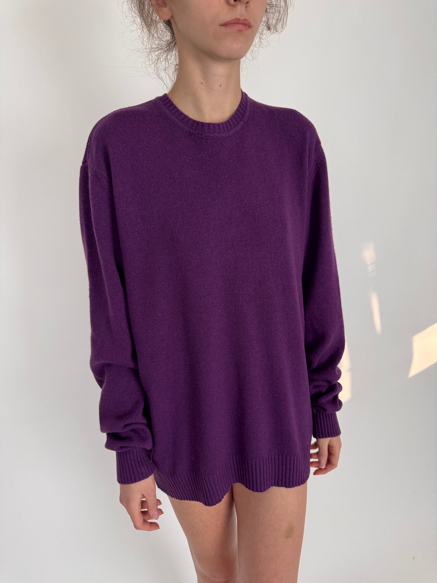 Pulover premium italian lucury purple din lana extrafina și cașmir