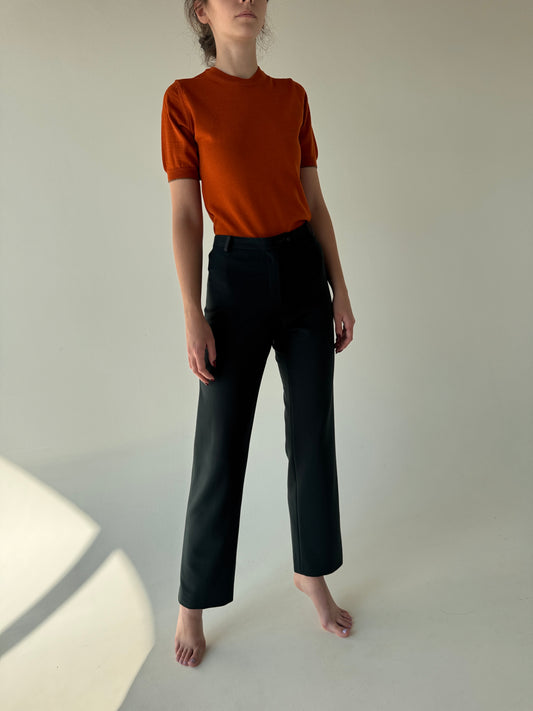 Pantaloni ultra premium italienești din lana extrafina strech forest green
