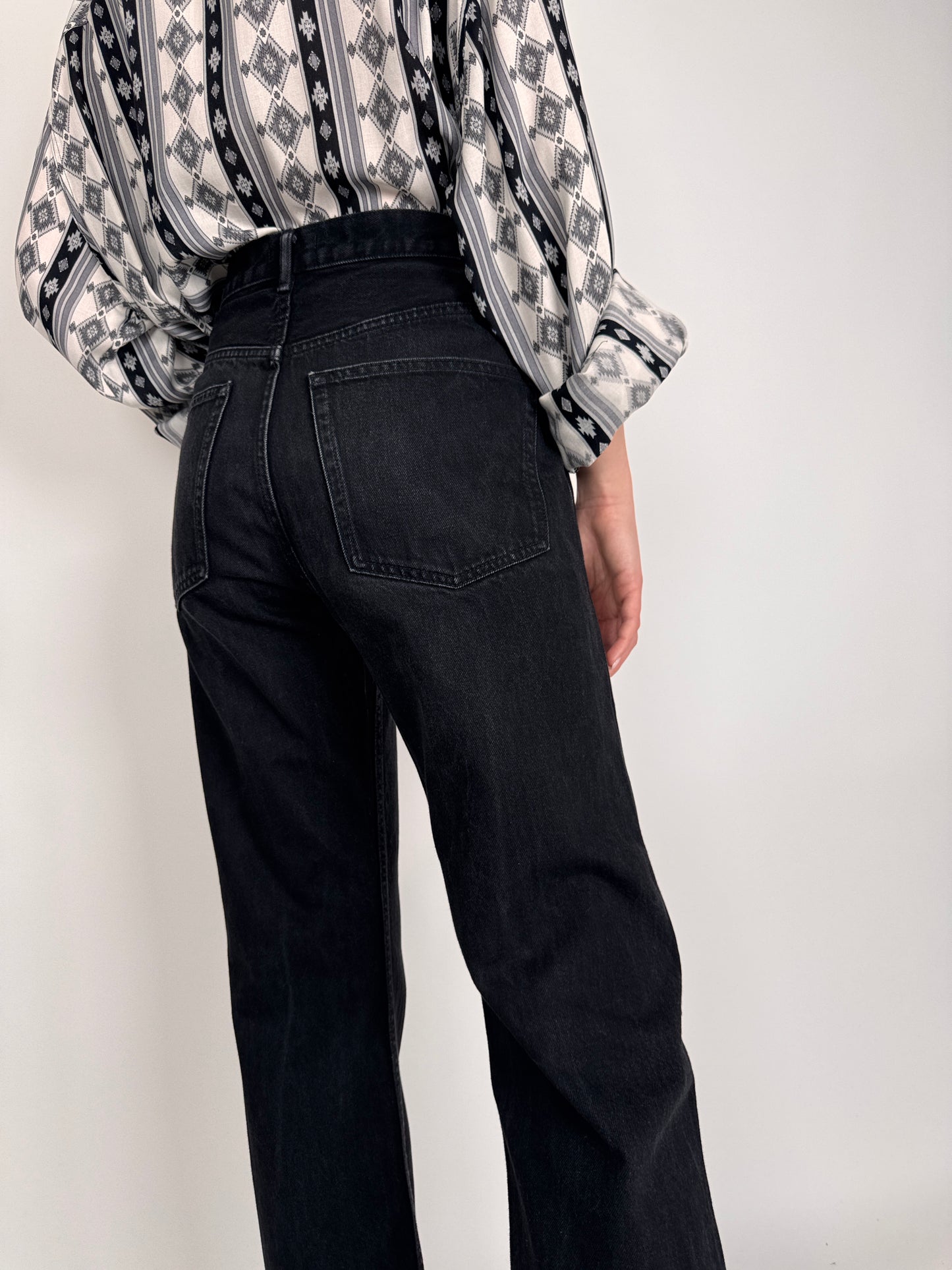 Jeanși premium cu talie ultra înaltă dark wash