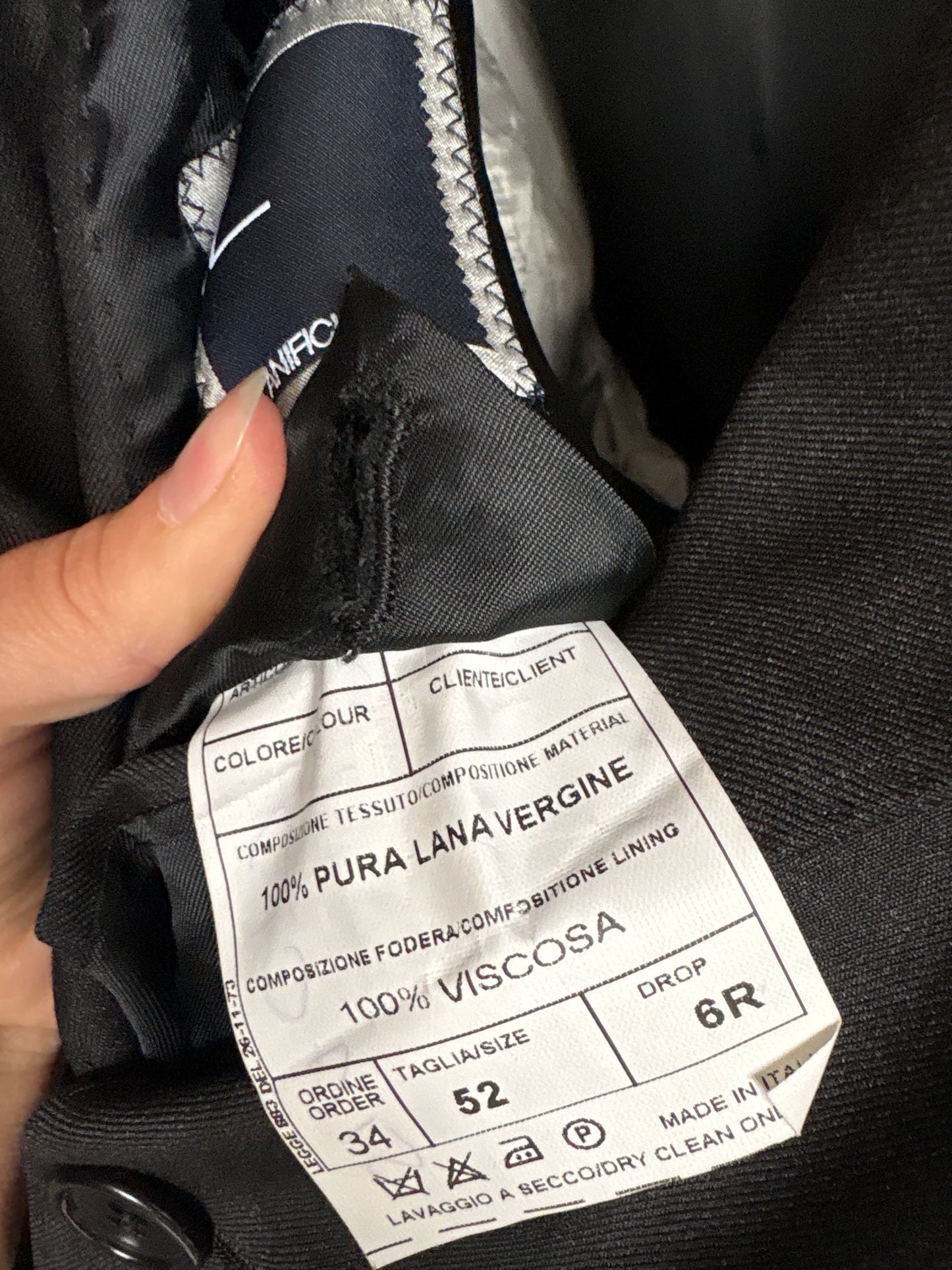 Sacou charcoal gray din stofă ultra luxury Cerutti din cea mai fină lana
