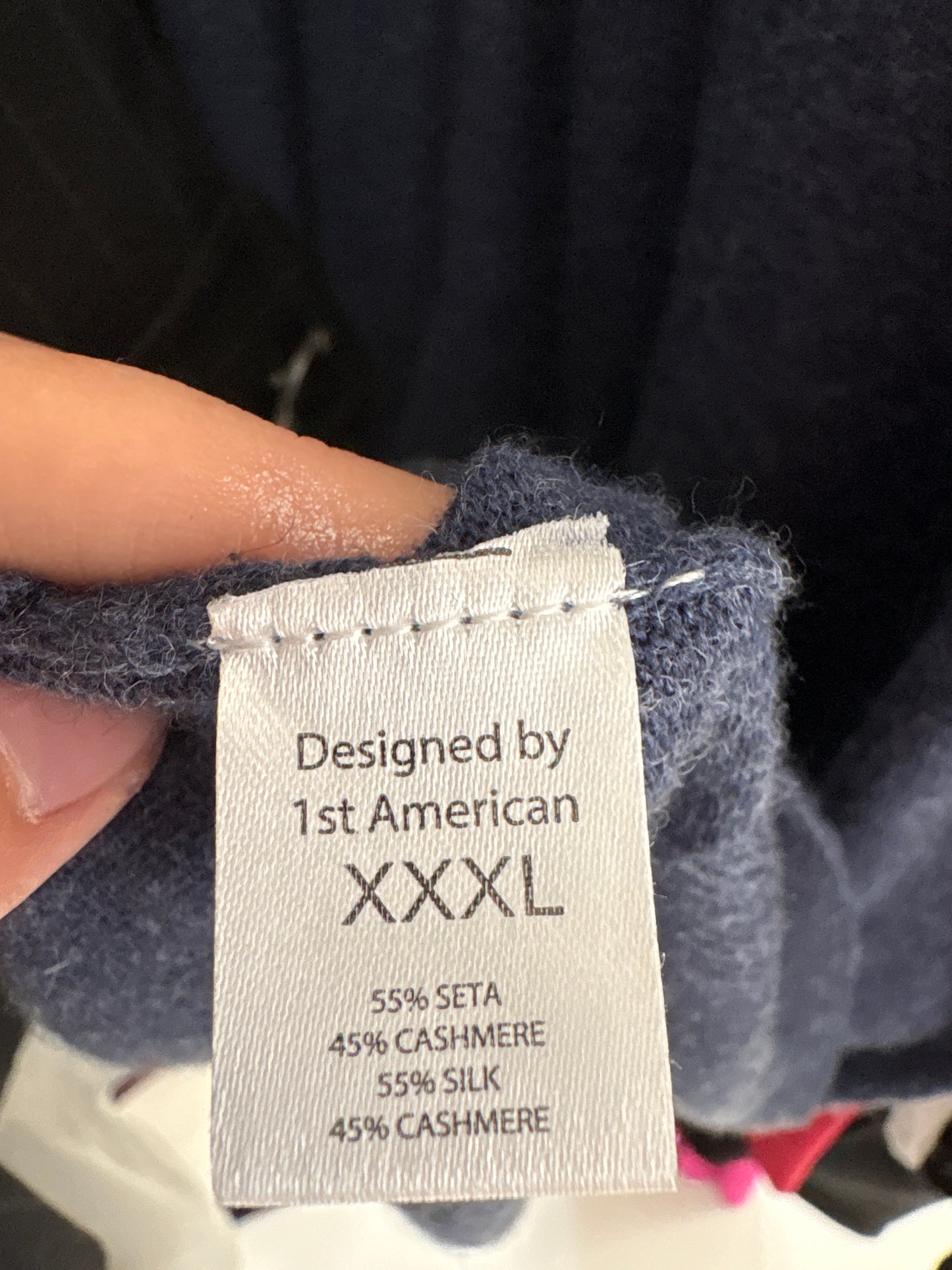 Vestă / top jeans blue din mătase naturală și cașmir