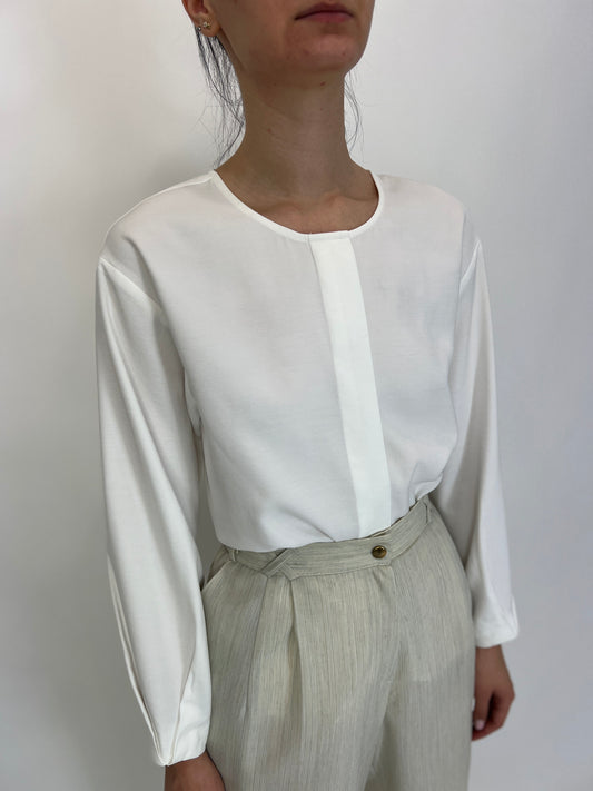Bluză din poplin excepțional croi minimalist