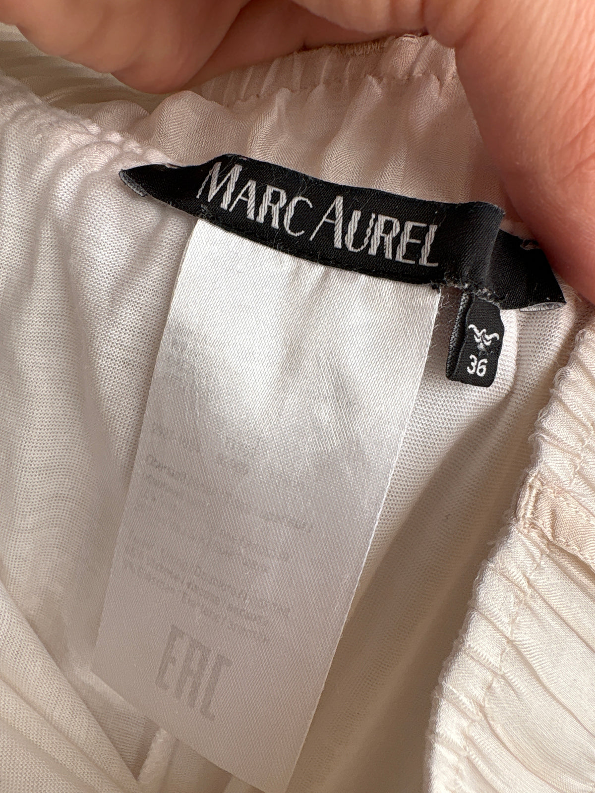 Fustă maxi din mătase naturală off white cu talie ultra înaltă elastică