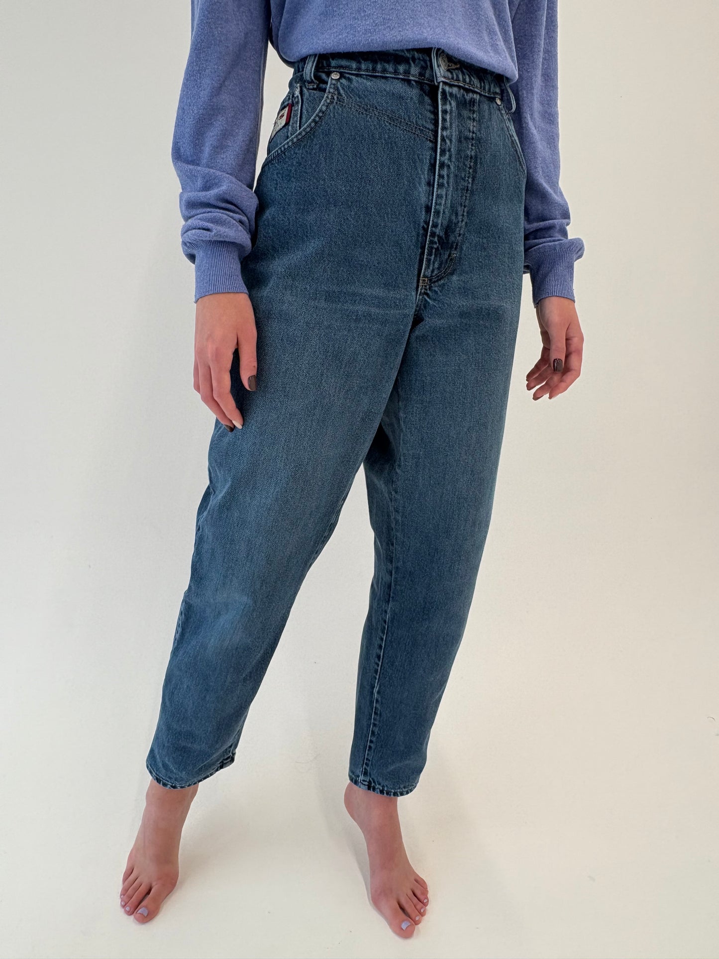 Jeans vintage tall gros mom fit cu talie ultra înaltă classic wash