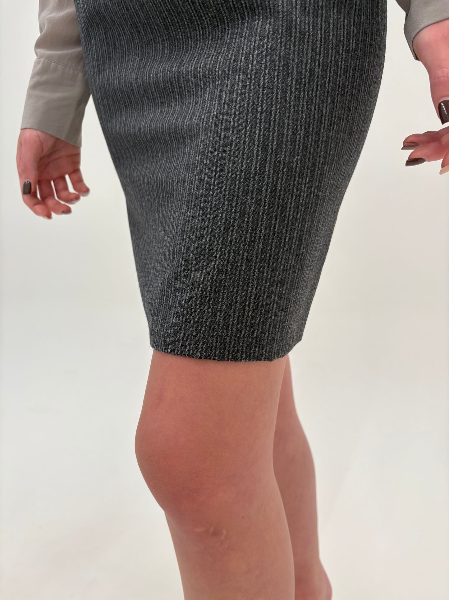 Fustă Marella by Max Mara din lana cu cașmir și dungi fine verticale