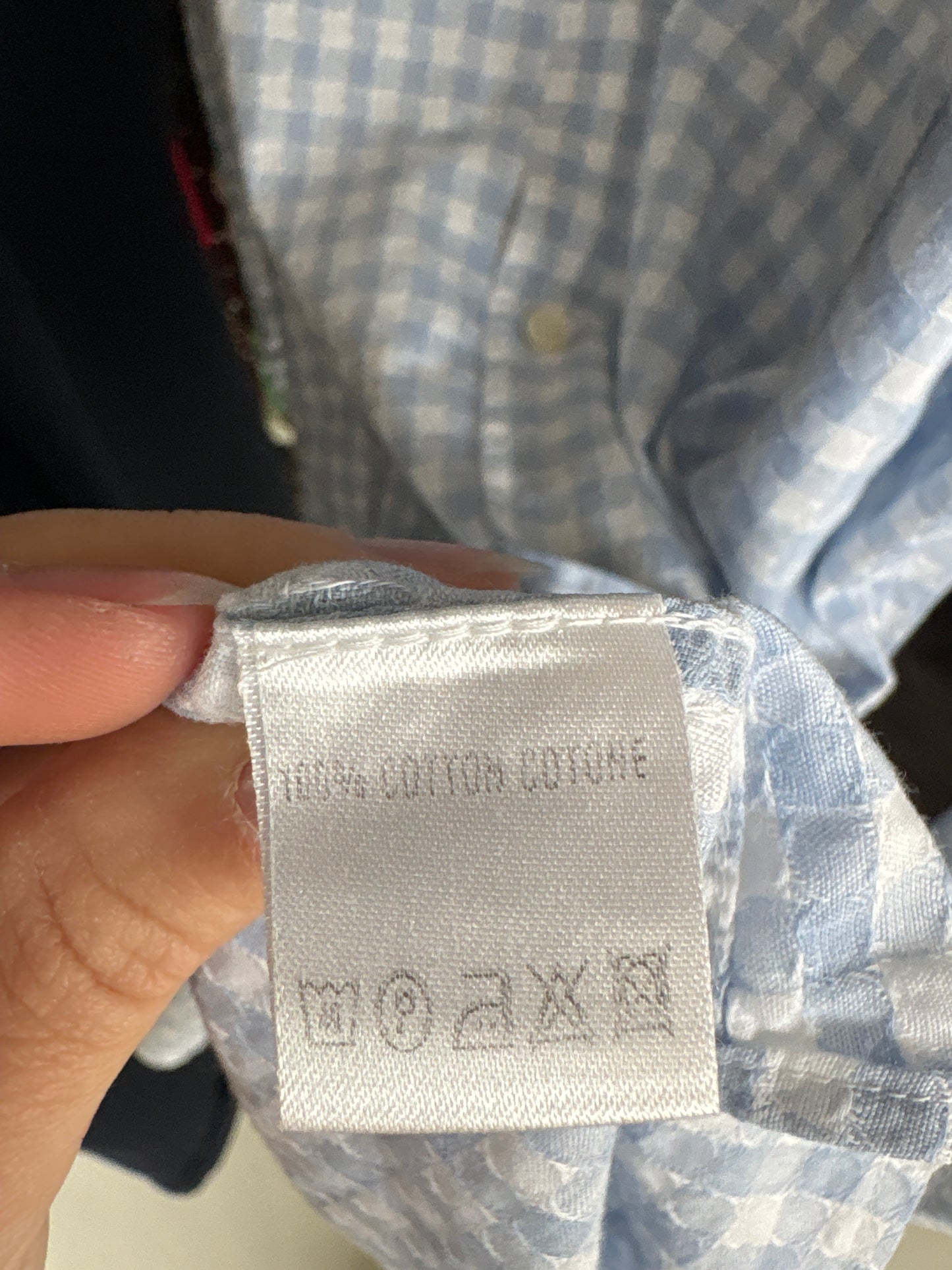 Cămașa Zegna ultra luxury din poplin tip jacquard în carouri baby blue