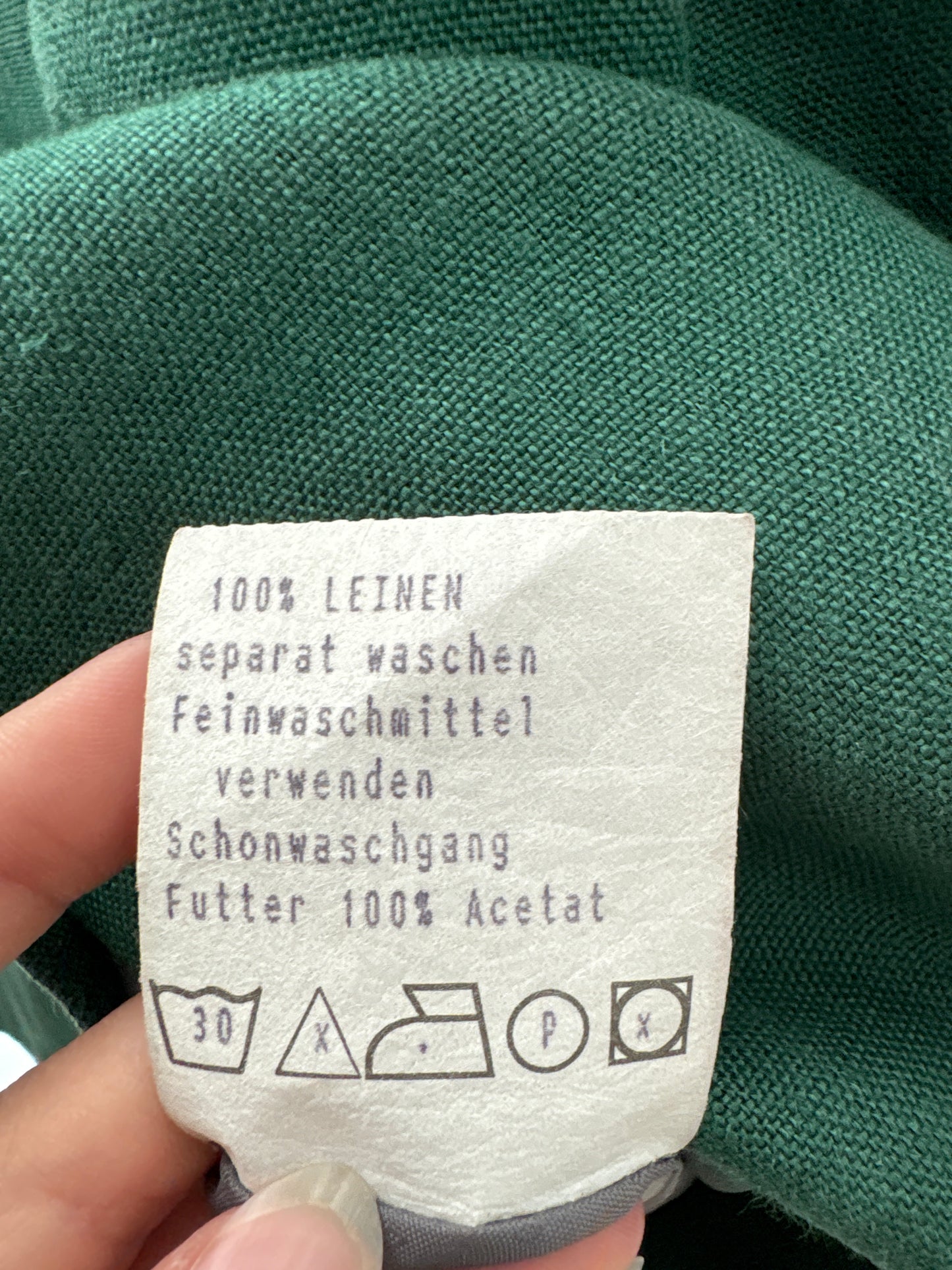 Sacou vintage din pânză de in în croi minimalist verde superb