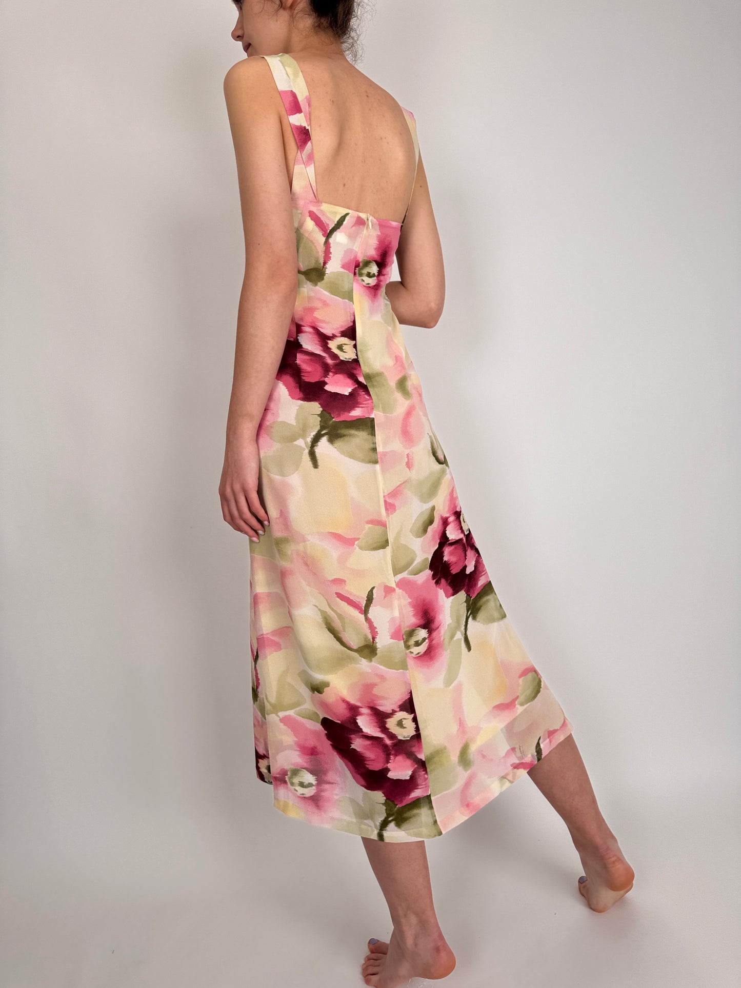 Rochie Madeleine din 2 rânduri de Georgette de mătase naturală