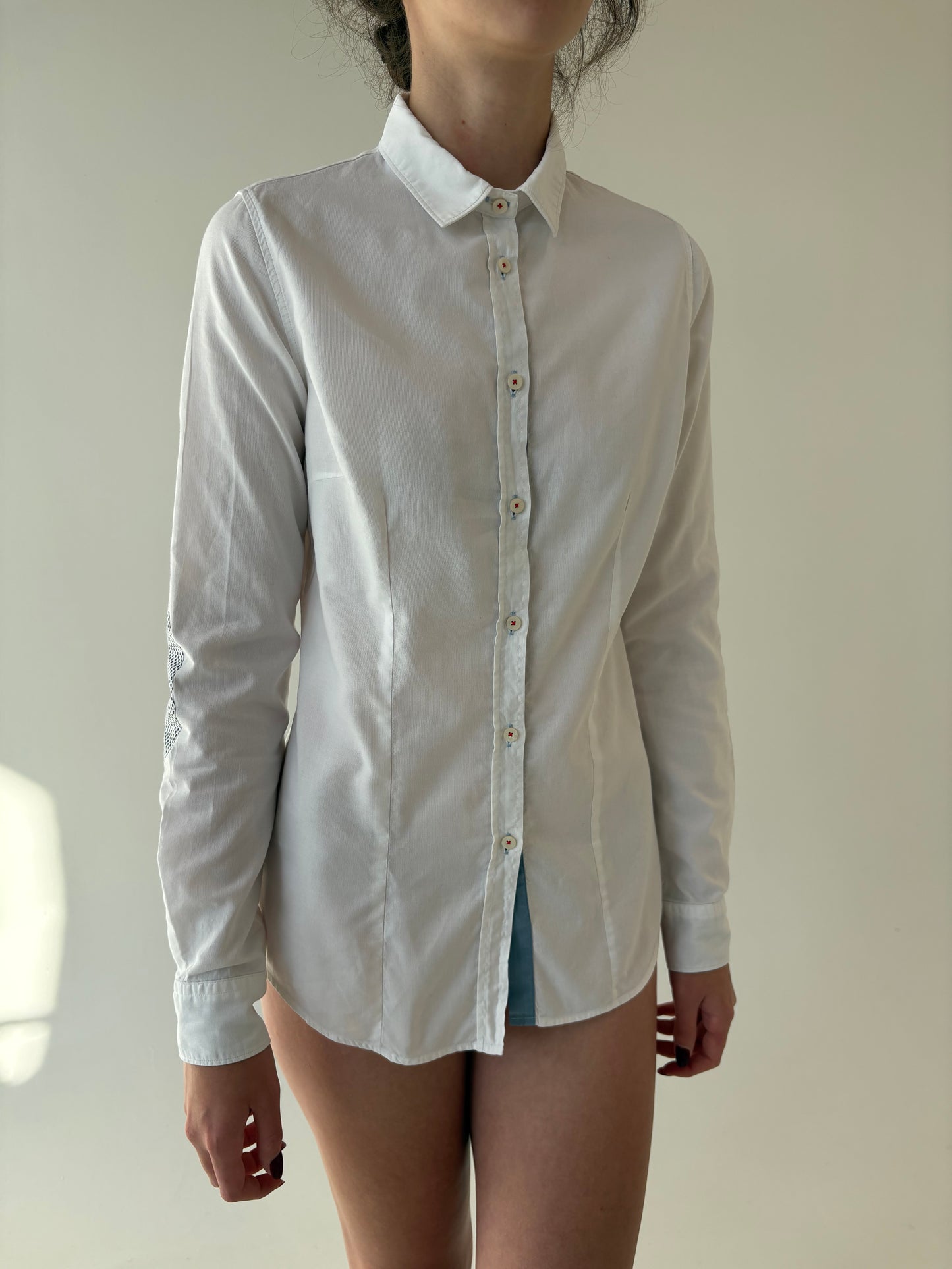 Cămașa premium tall ușor cambrata din poplin de bumbac gros texturat