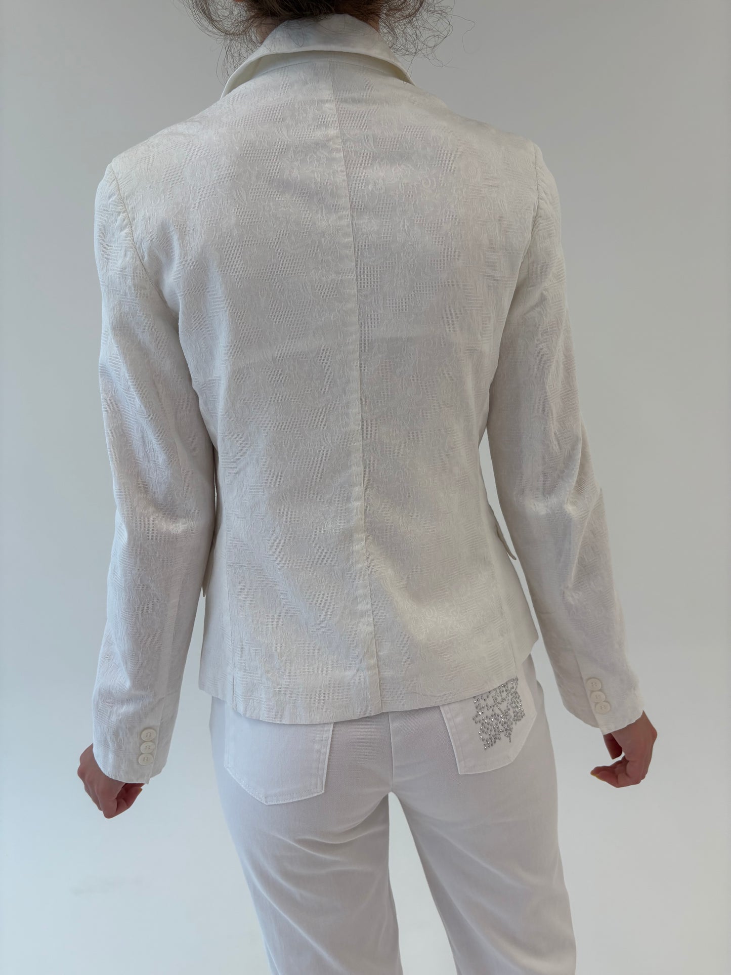 Sacou cambrat italian din jacquard de bumbac moale