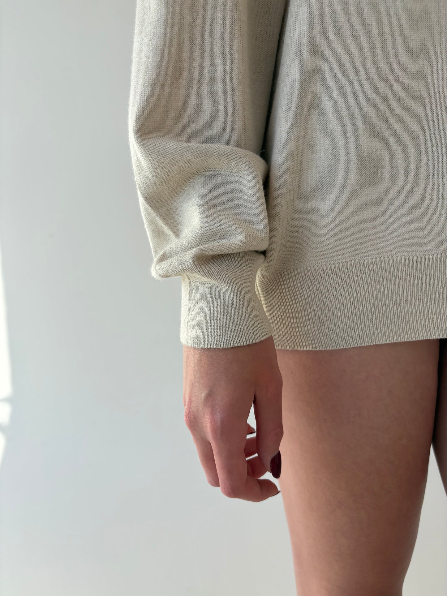 Pulover polo italian off white din lana merino extrafina multiply