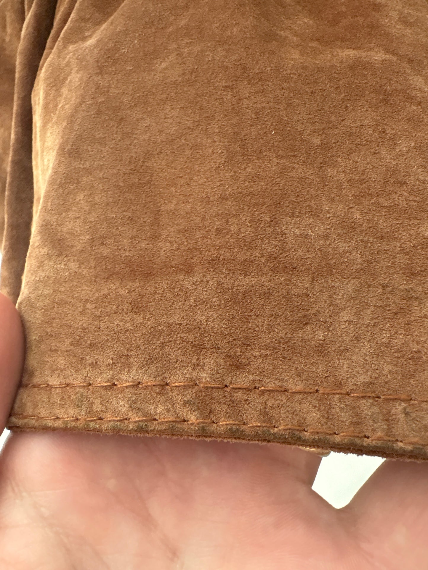 Geacă de brand luxury vintage caramel din piele naturală întoarsă